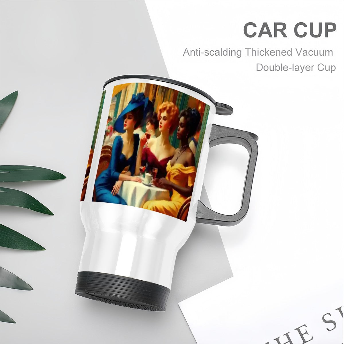 Travel Coffee Mug with Handle (14oz) Made in USA - Multiple Designs