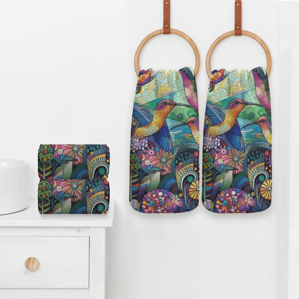 Hummingbird Kaleidoscope Hand Towels (set of 4) Towel 40x60cm