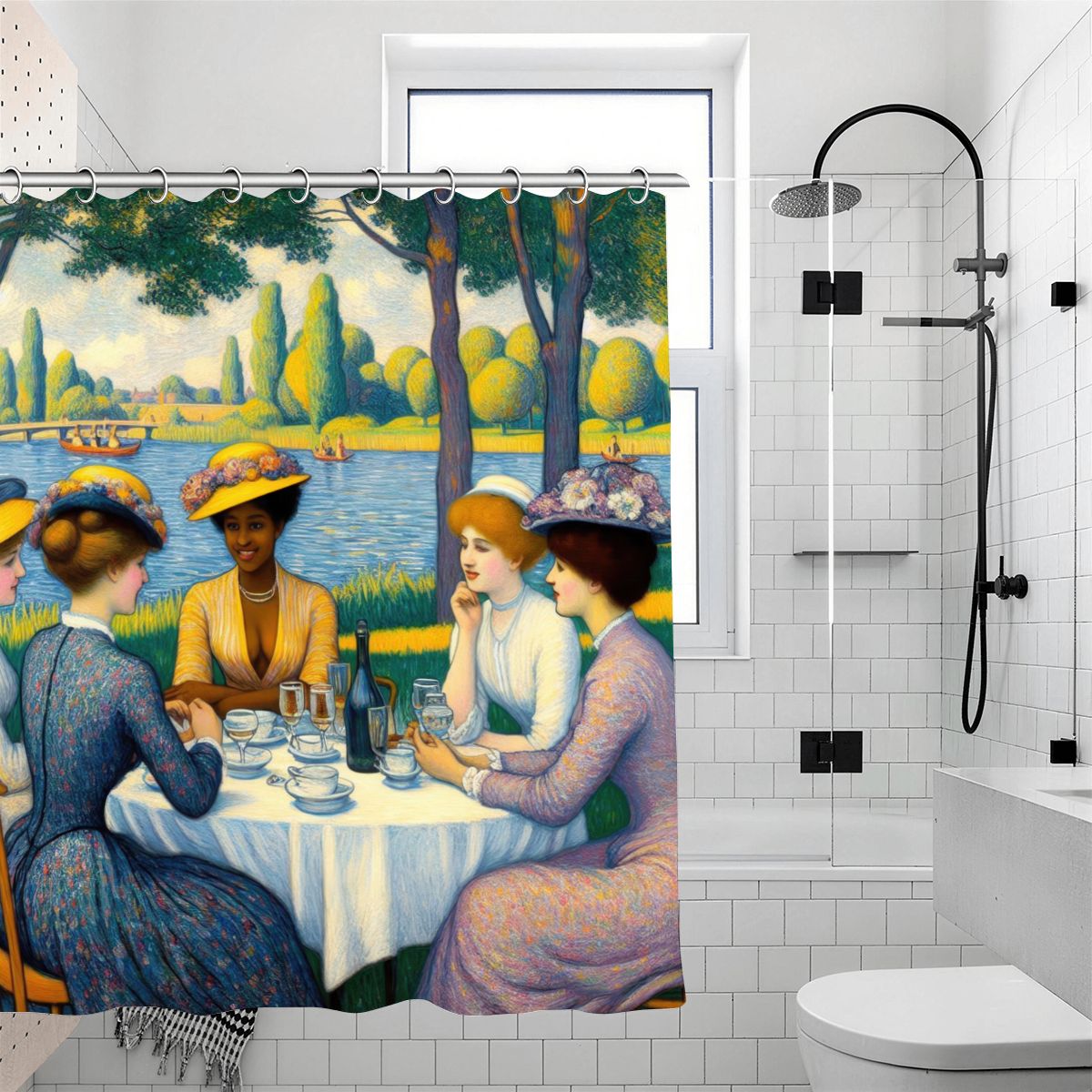 Ladies with the Yellow Hats Shower Curtain | Impressionist Art