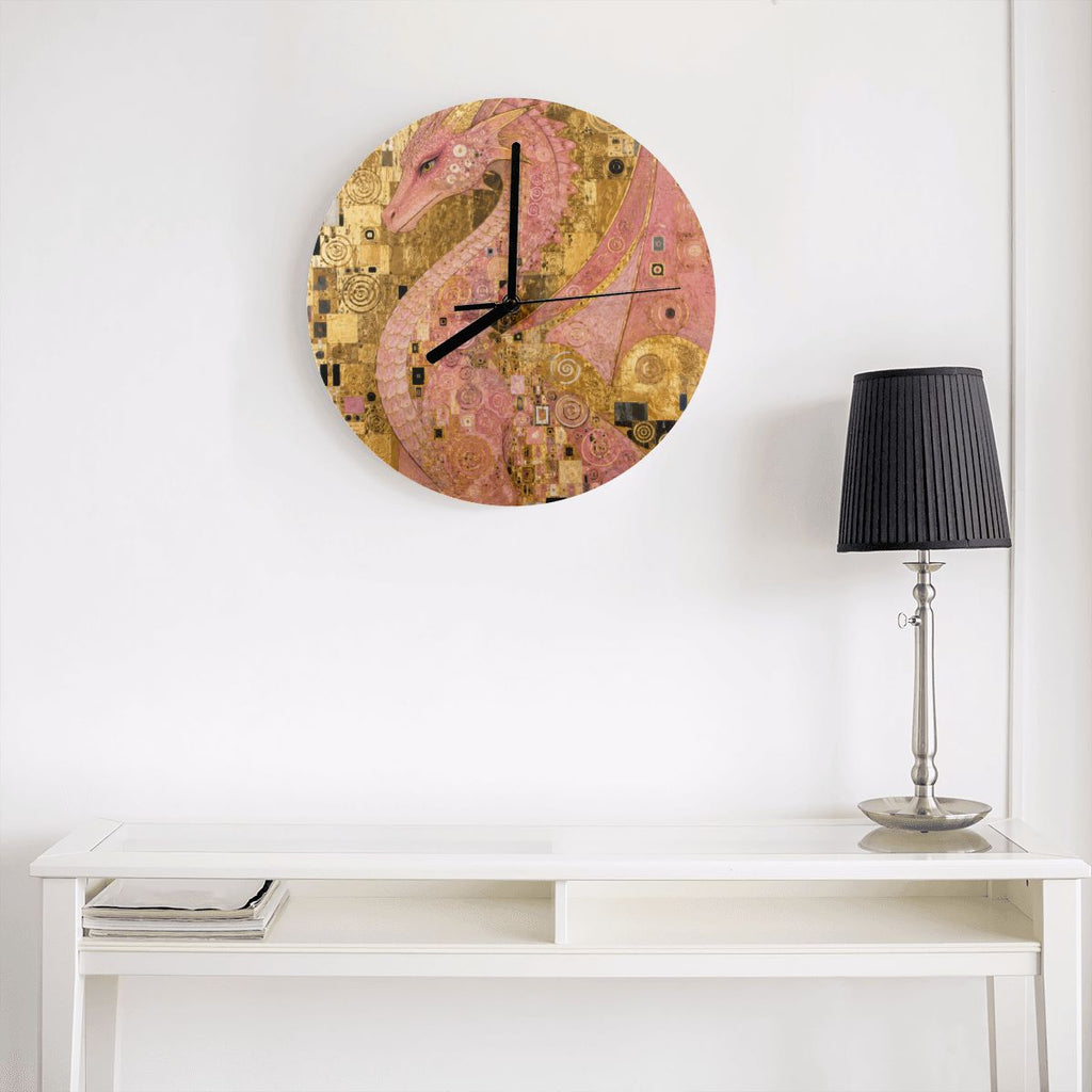 Pink Dragon MDF Wall Clock | Made in USA