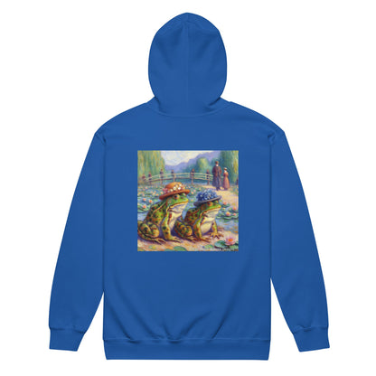 2 Lady Frogs Unisex heavy blend zip hoodie - Gregg Acini Adoree Designs - Hoodie