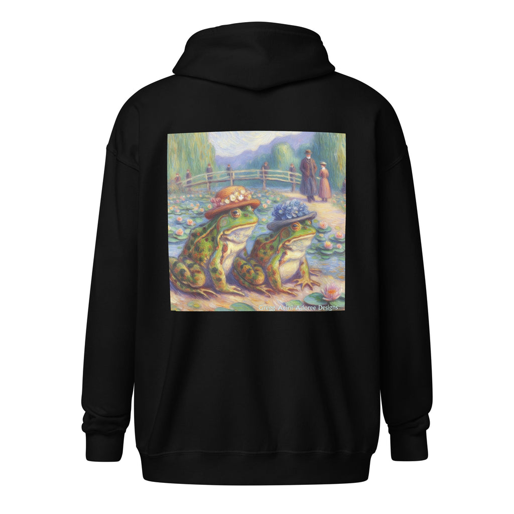 2 Lady Frogs Unisex heavy blend zip hoodie - Gregg Acini Adoree Designs - Hoodie