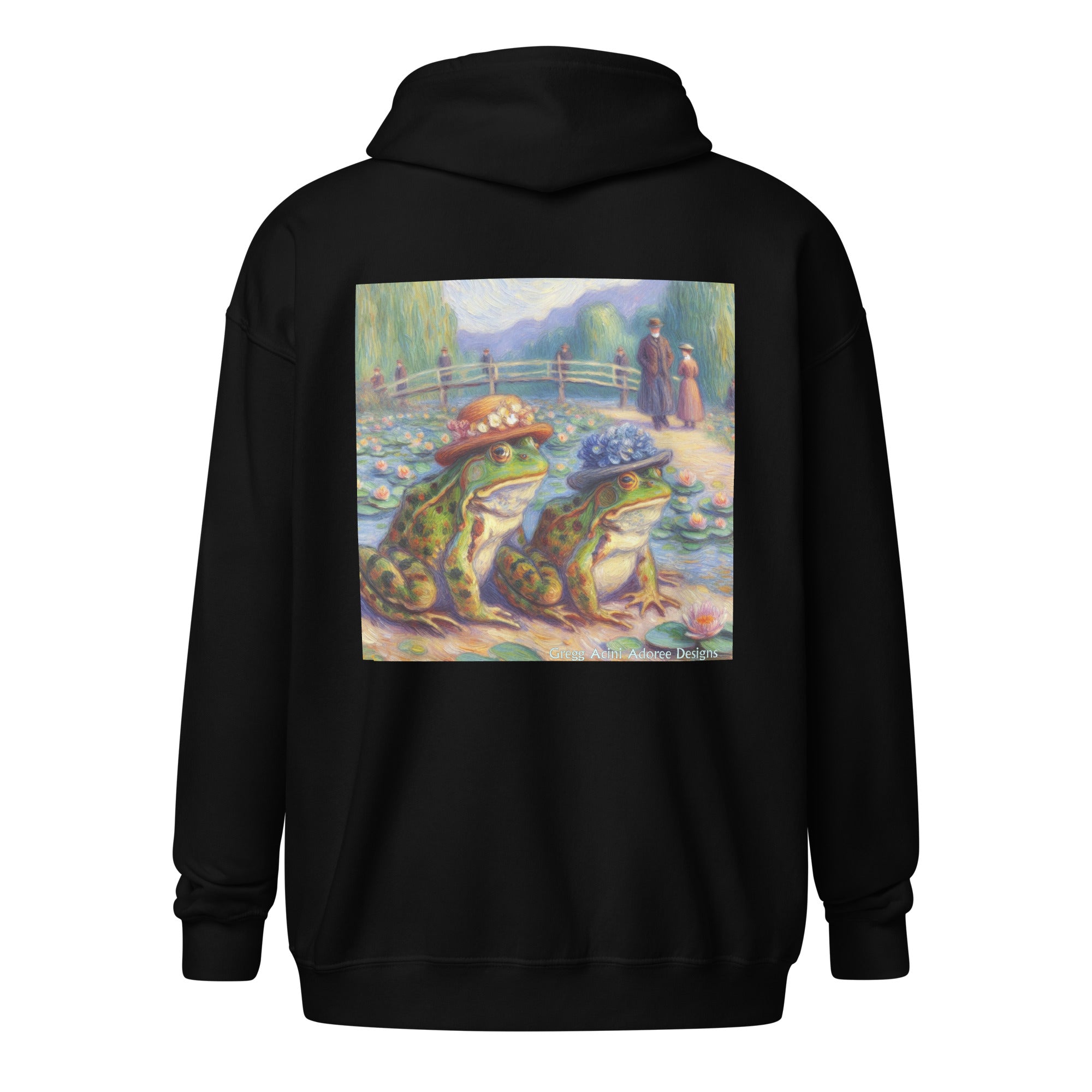 2 Lady Frogs Unisex heavy blend zip hoodie - Gregg Acini Adoree Designs - Hoodie