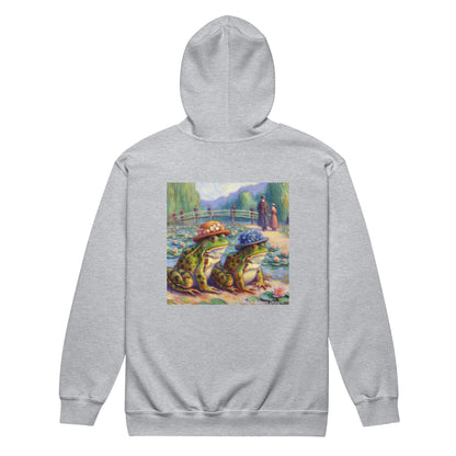 2 Lady Frogs Unisex heavy blend zip hoodie - Gregg Acini Adoree Designs - Hoodie