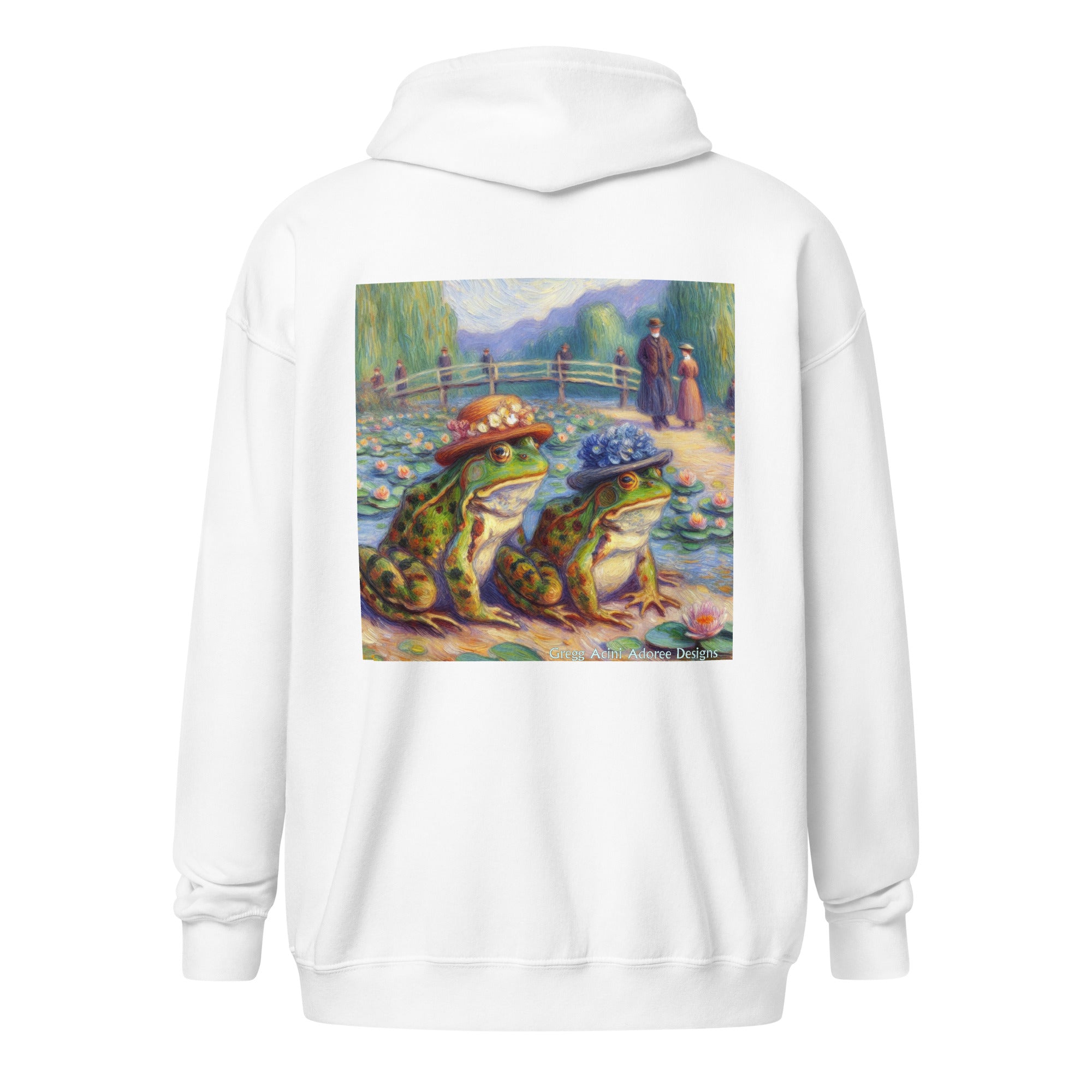 2 Lady Frogs Unisex heavy blend zip hoodie - Gregg Acini Adoree Designs - Hoodie