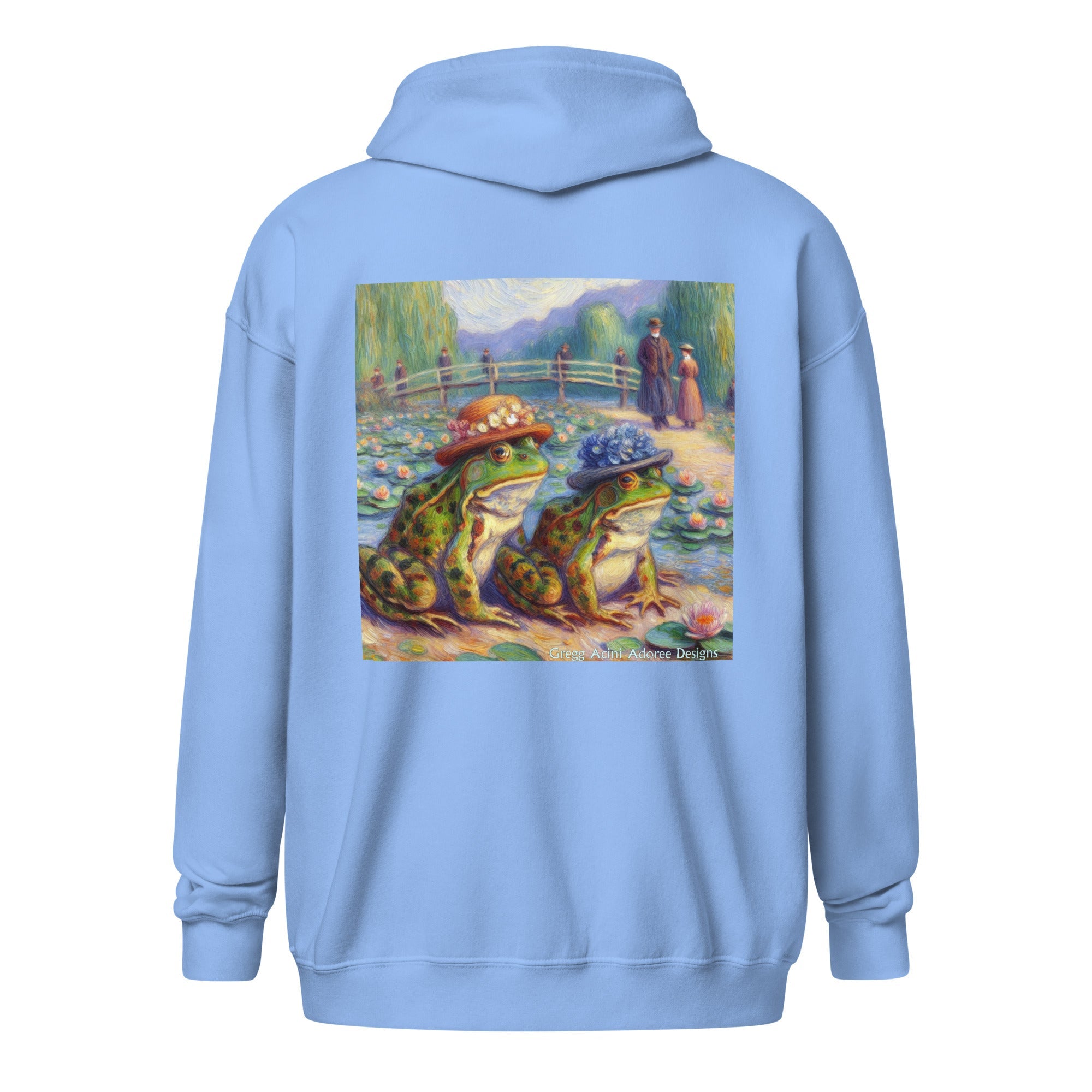 2 Lady Frogs Unisex heavy blend zip hoodie - Gregg Acini Adoree Designs - Hoodie