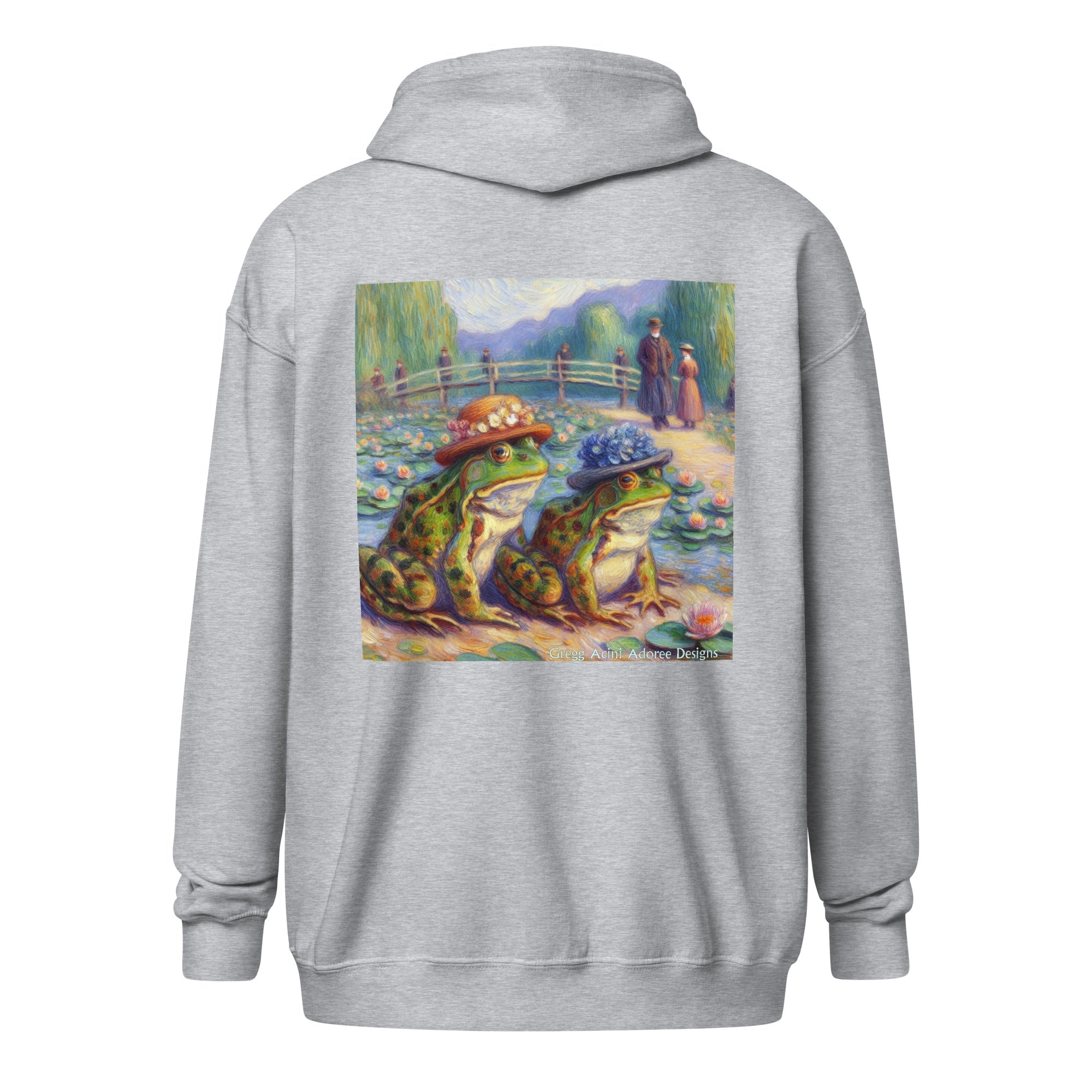 2 Lady Frogs Unisex heavy blend zip hoodie - Gregg Acini Adoree Designs - Hoodie