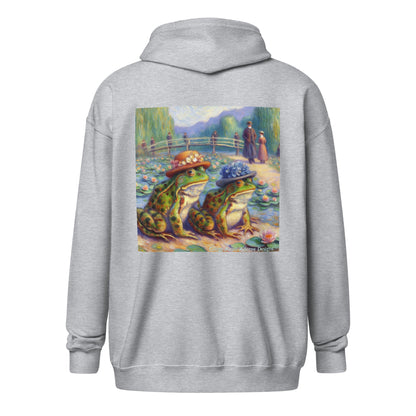 2 Lady Frogs Unisex heavy blend zip hoodie - Gregg Acini Adoree Designs - Hoodie