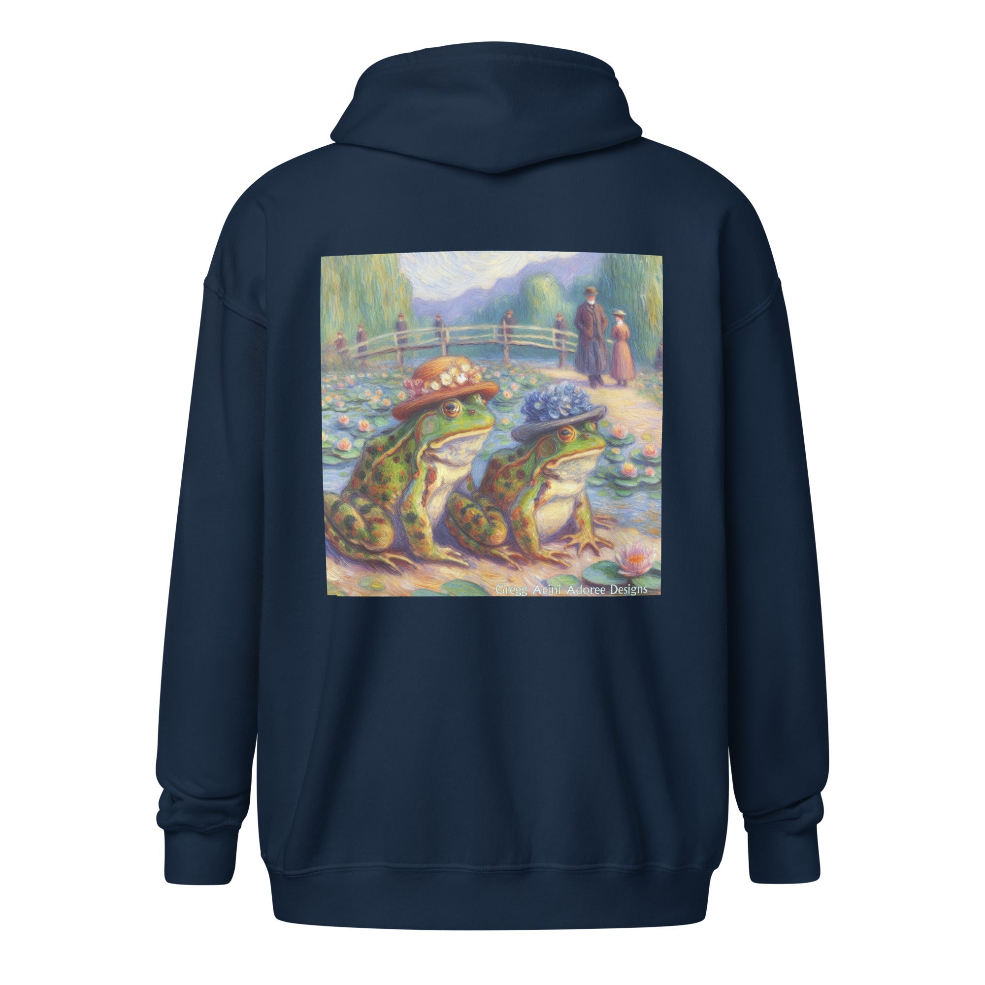 2 Lady Frogs Unisex heavy blend zip hoodie - Gregg Acini Adoree Designs - Hoodie