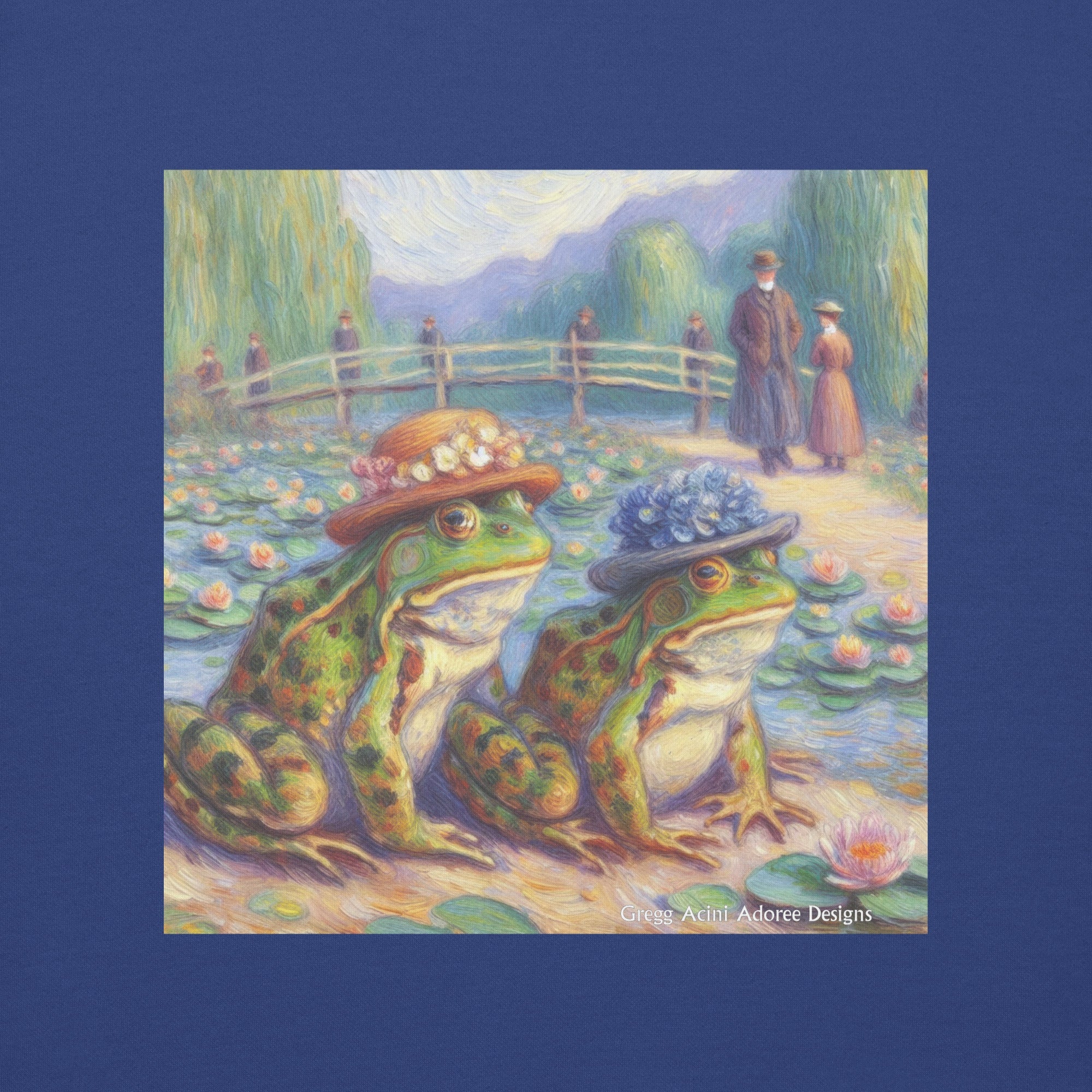 2 Lady Frogs Unisex Premium Sweatshirt - Gregg Acini Adoree Designs - Sweatshirt