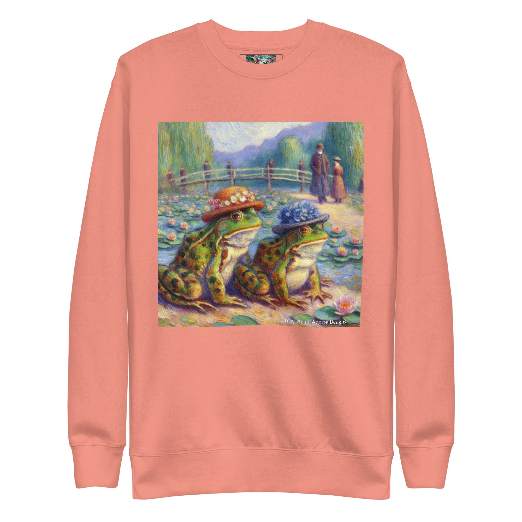 2 Lady Frogs Unisex Premium Sweatshirt - Gregg Acini Adoree Designs - Sweatshirt