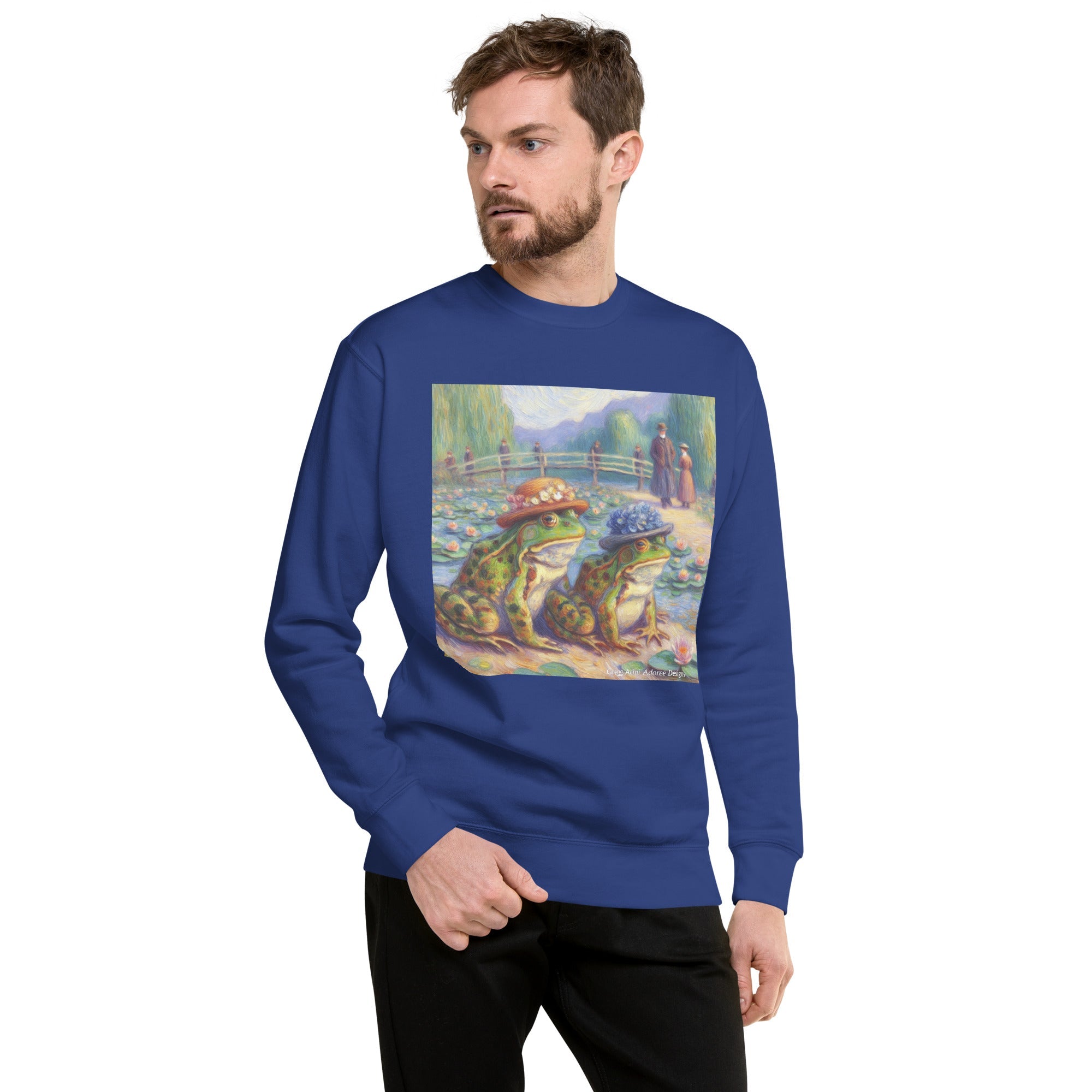 2 Lady Frogs Unisex Premium Sweatshirt - Gregg Acini Adoree Designs - Sweatshirt