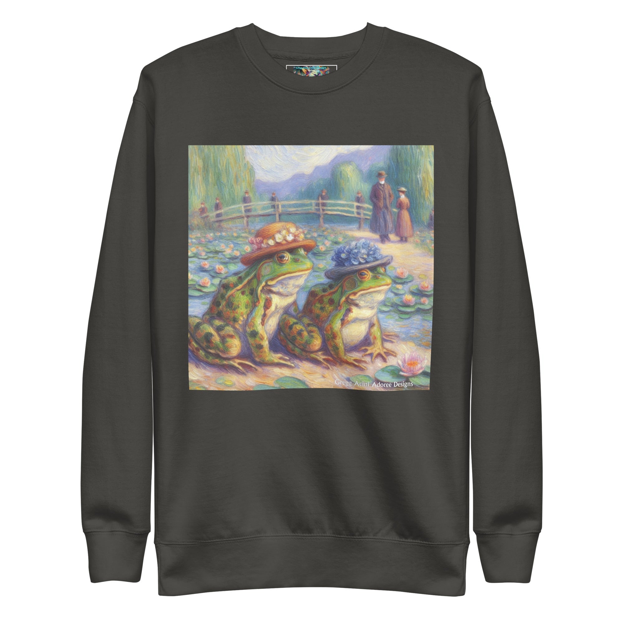 2 Lady Frogs Unisex Premium Sweatshirt - Gregg Acini Adoree Designs - Sweatshirt