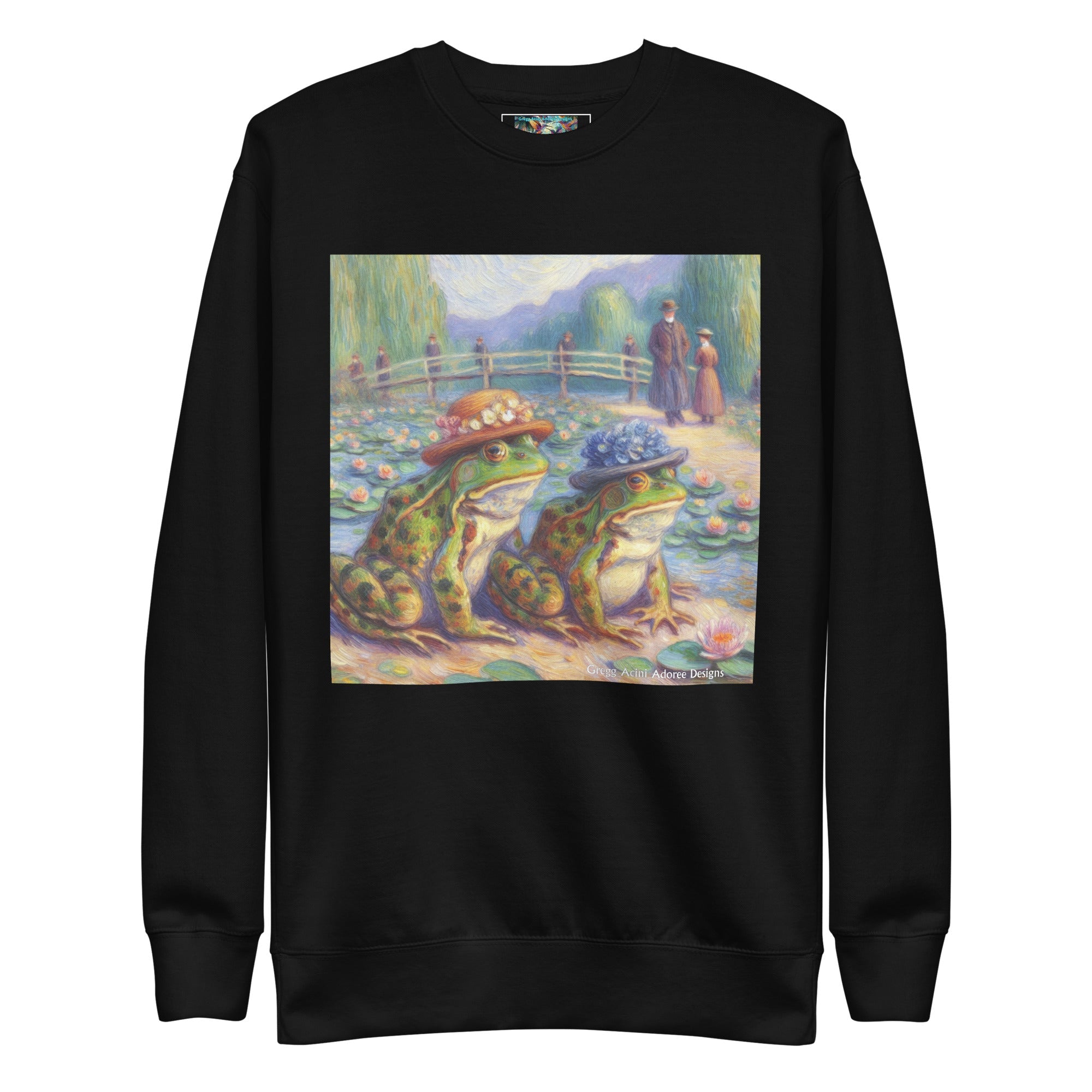 2 Lady Frogs Unisex Premium Sweatshirt - Gregg Acini Adoree Designs - Sweatshirt