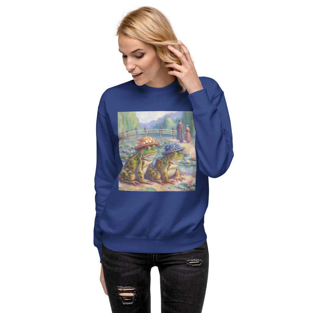 2 Lady Frogs Unisex Premium Sweatshirt - Gregg Acini Adoree Designs - Sweatshirt