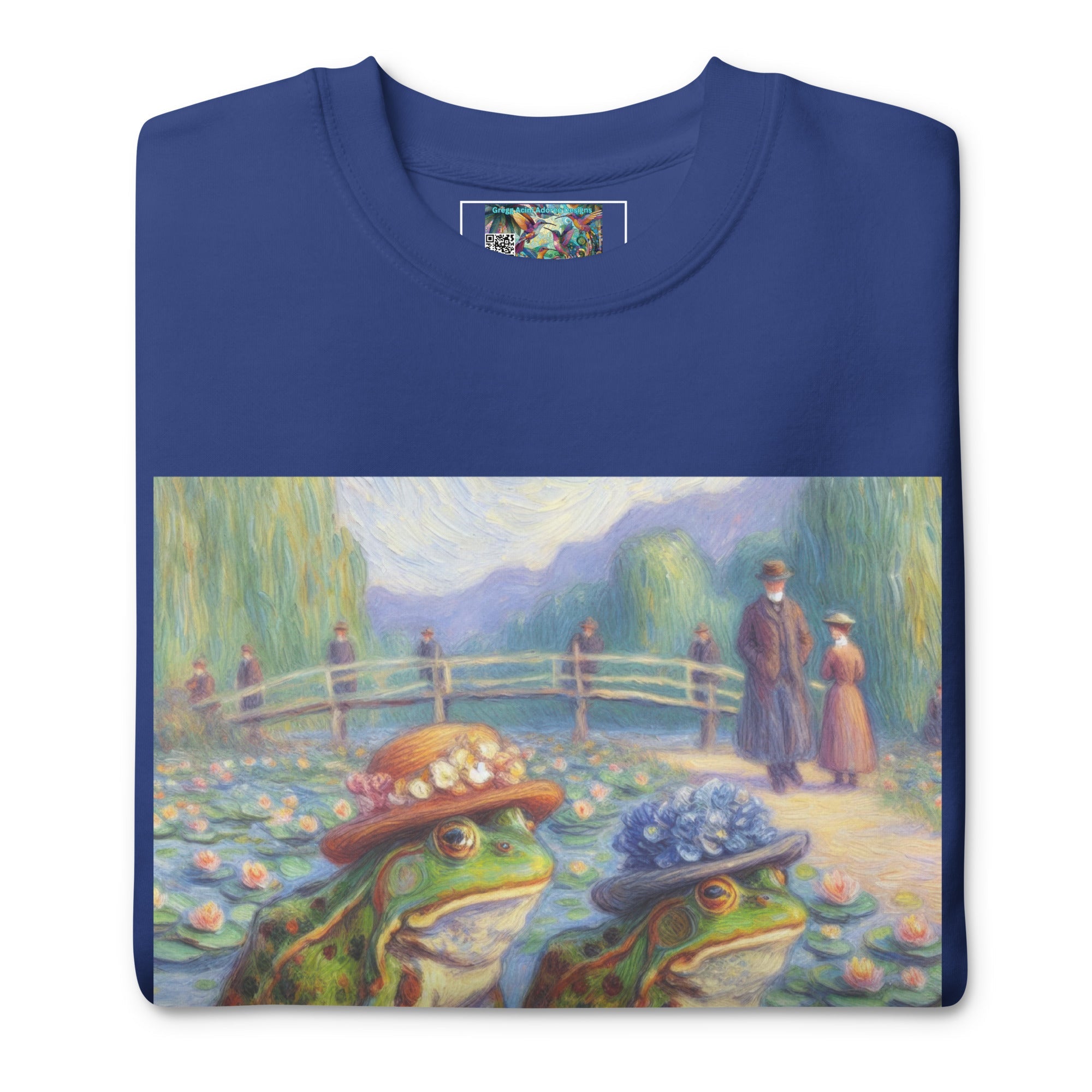 2 Lady Frogs Unisex Premium Sweatshirt - Gregg Acini Adoree Designs - Sweatshirt