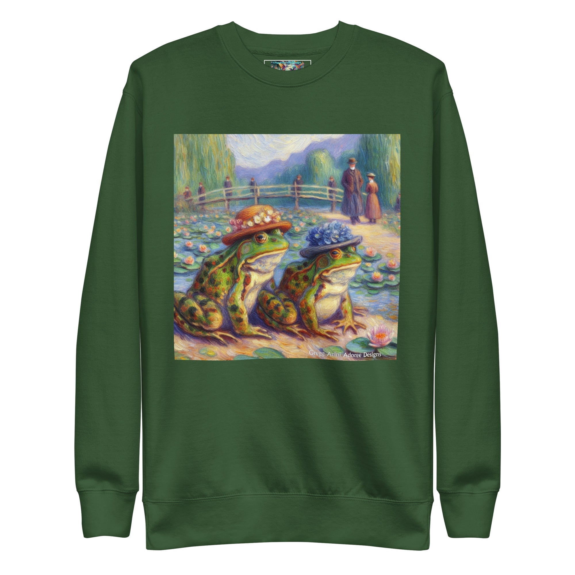2 Lady Frogs Unisex Premium Sweatshirt - Gregg Acini Adoree Designs - Sweatshirt