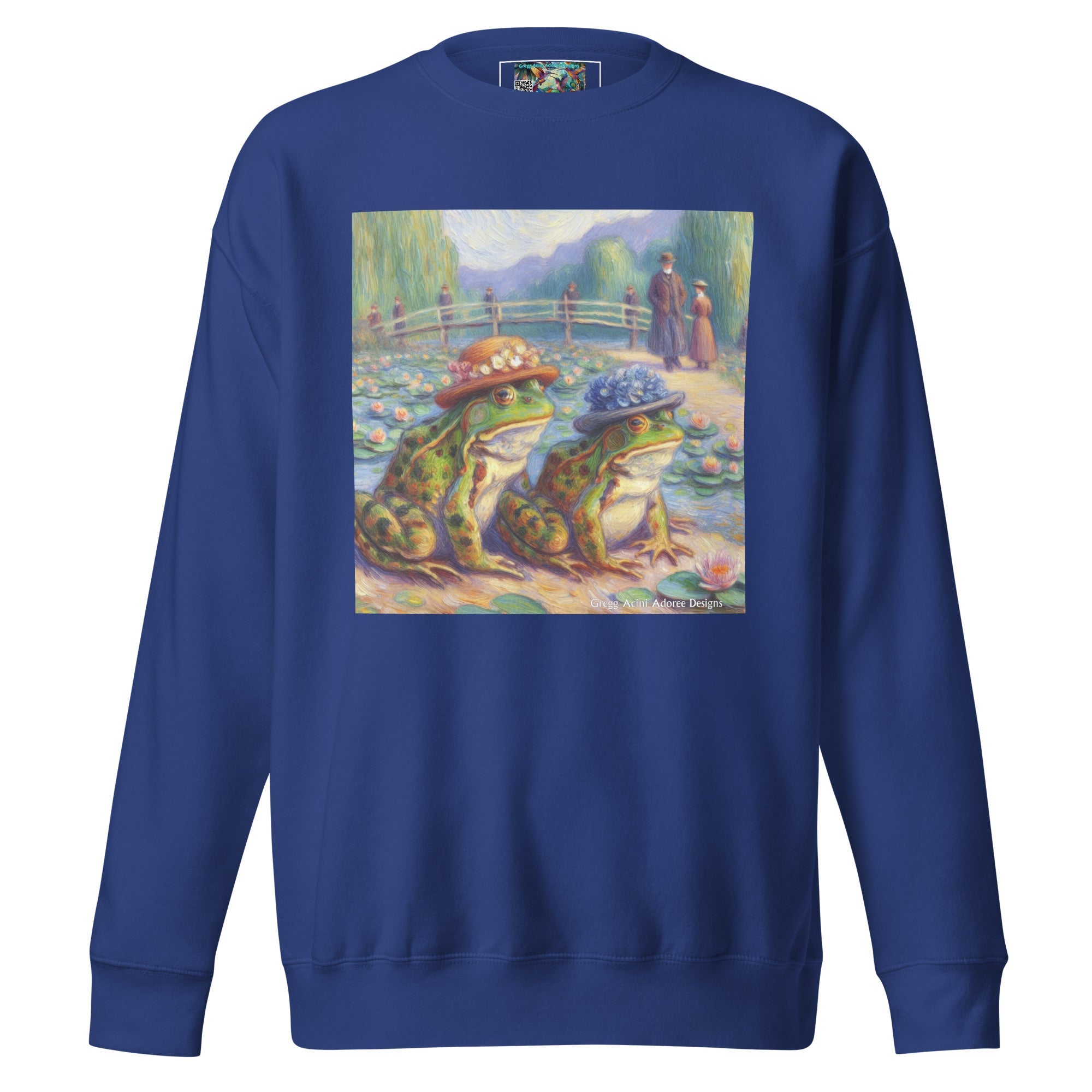 2 Lady Frogs Unisex Premium Sweatshirt - Gregg Acini Adoree Designs - Sweatshirt