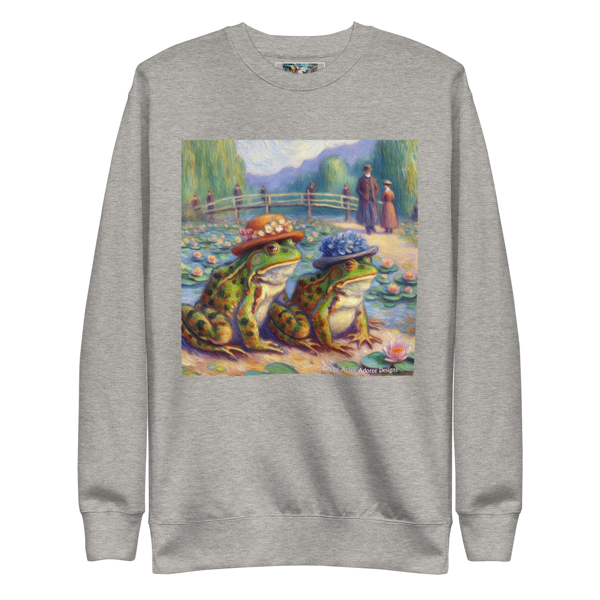 2 Lady Frogs Unisex Premium Sweatshirt - Gregg Acini Adoree Designs - Sweatshirt
