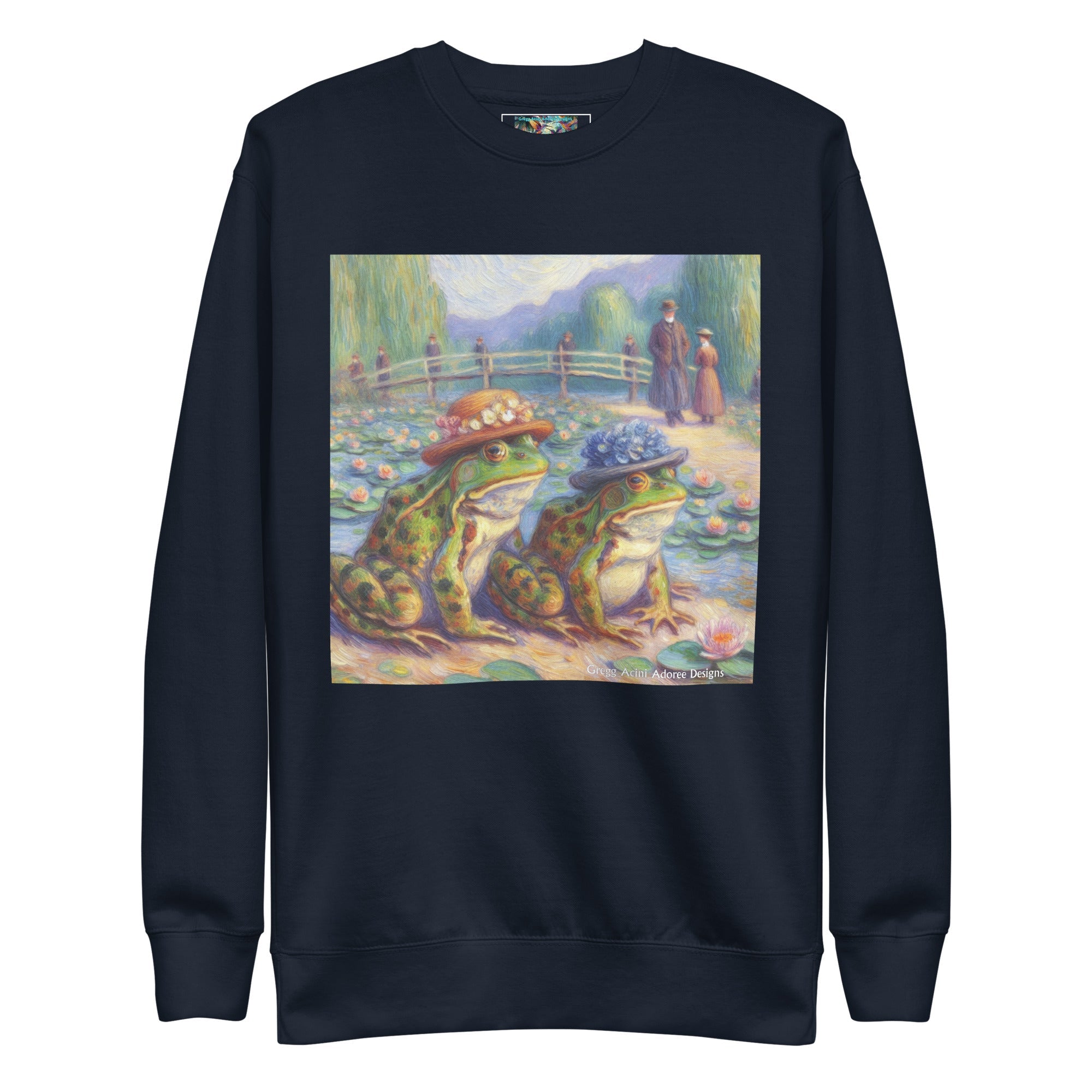 2 Lady Frogs Unisex Premium Sweatshirt - Gregg Acini Adoree Designs - Sweatshirt