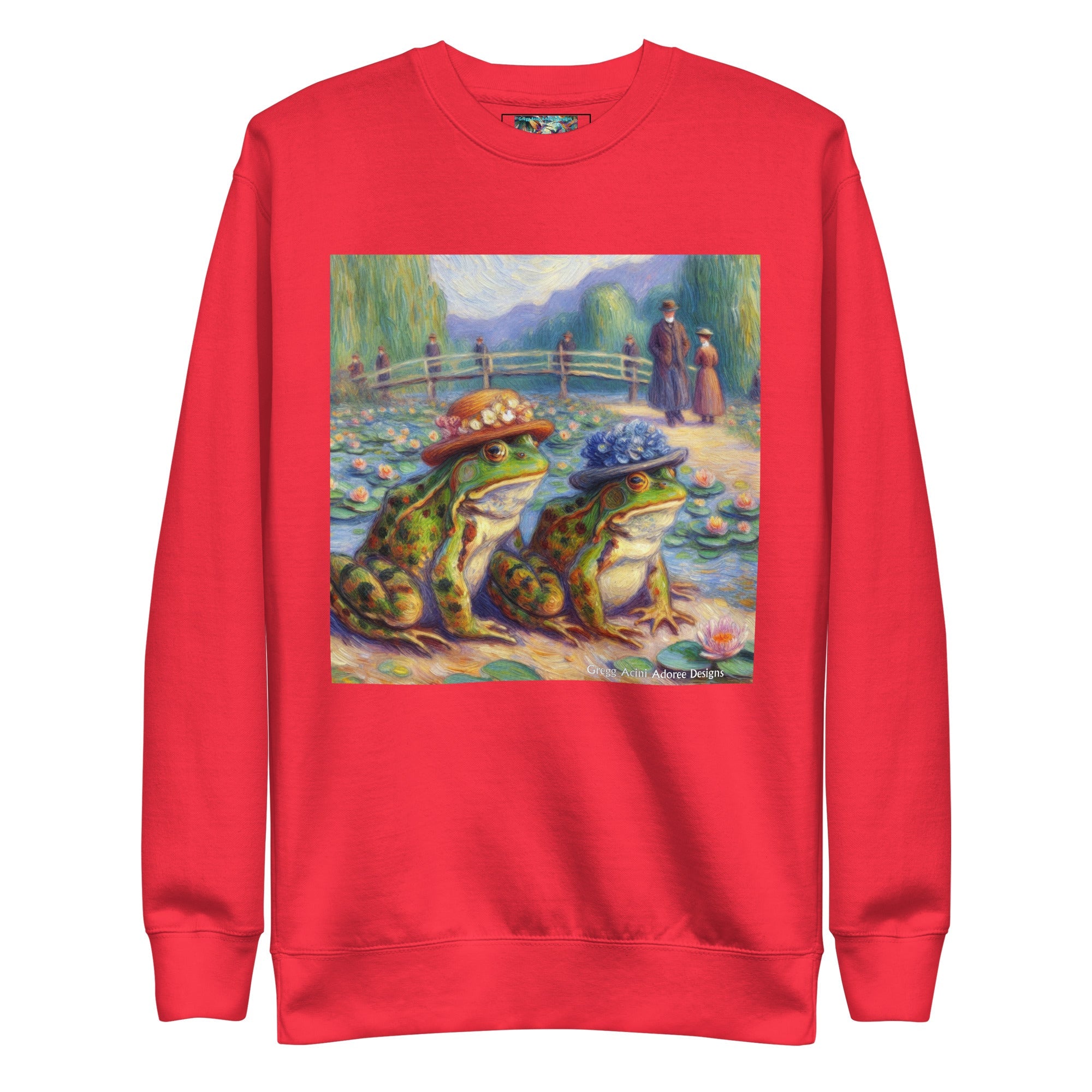 2 Lady Frogs Unisex Premium Sweatshirt - Gregg Acini Adoree Designs - Sweatshirt