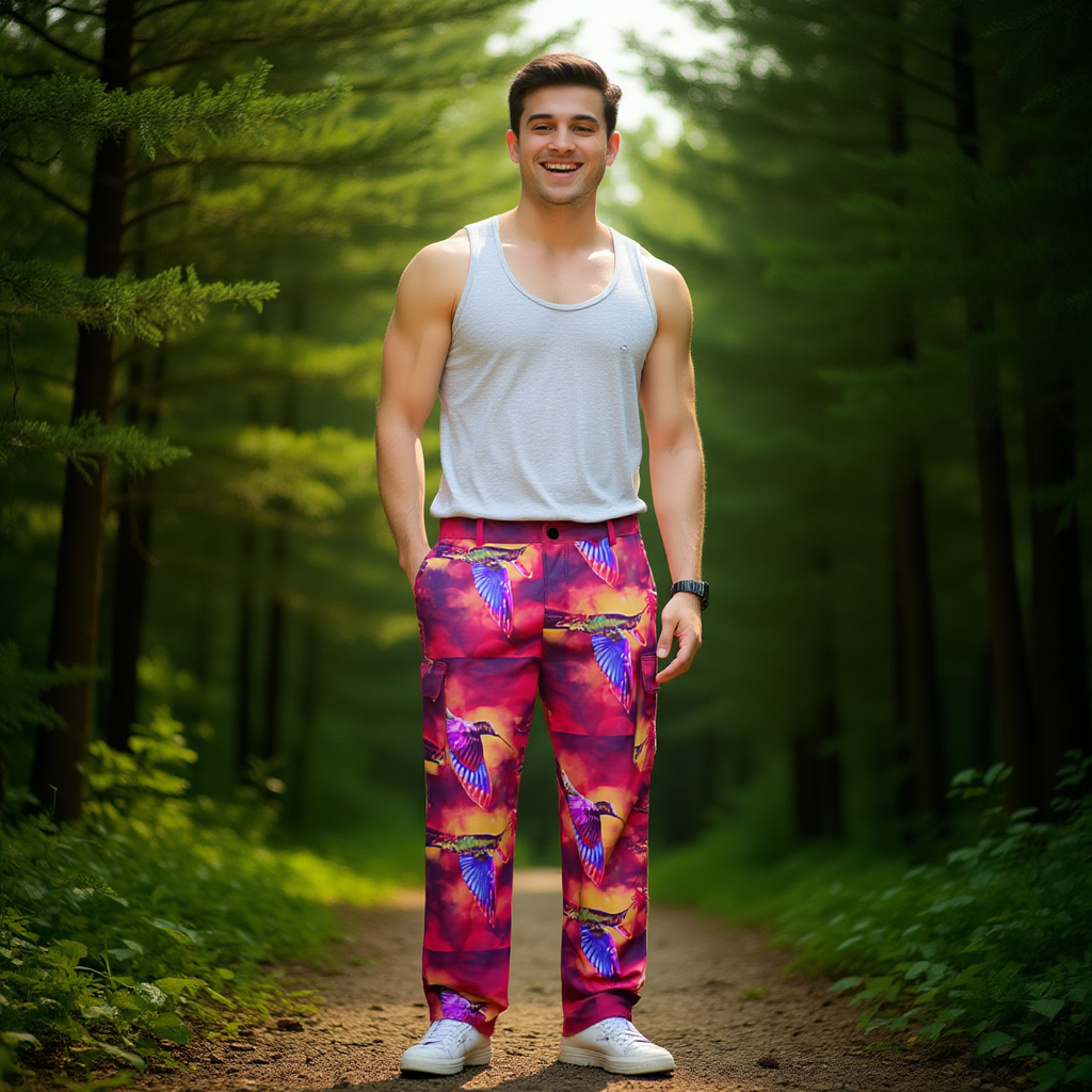 Shrine Pattern Cargo Pants