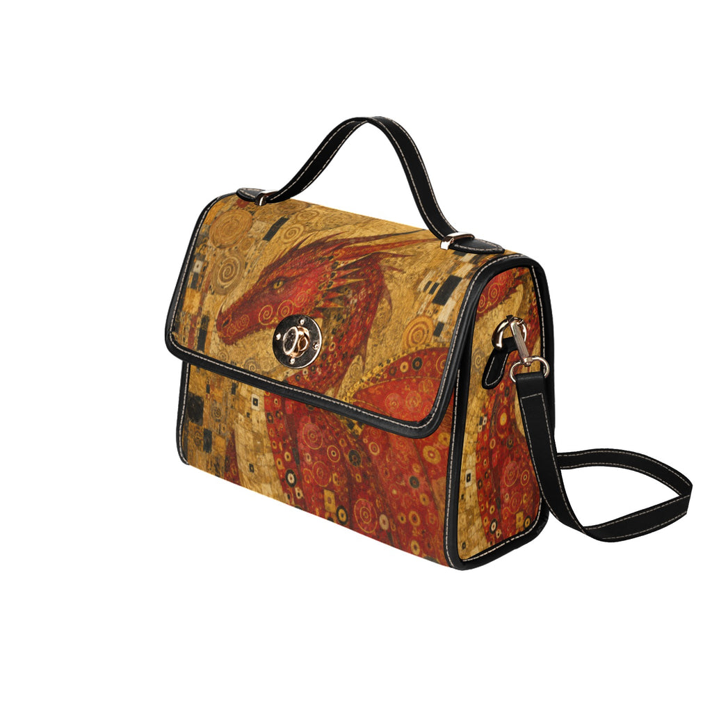Red Dragon Satchel Waterproof Canvas Bag