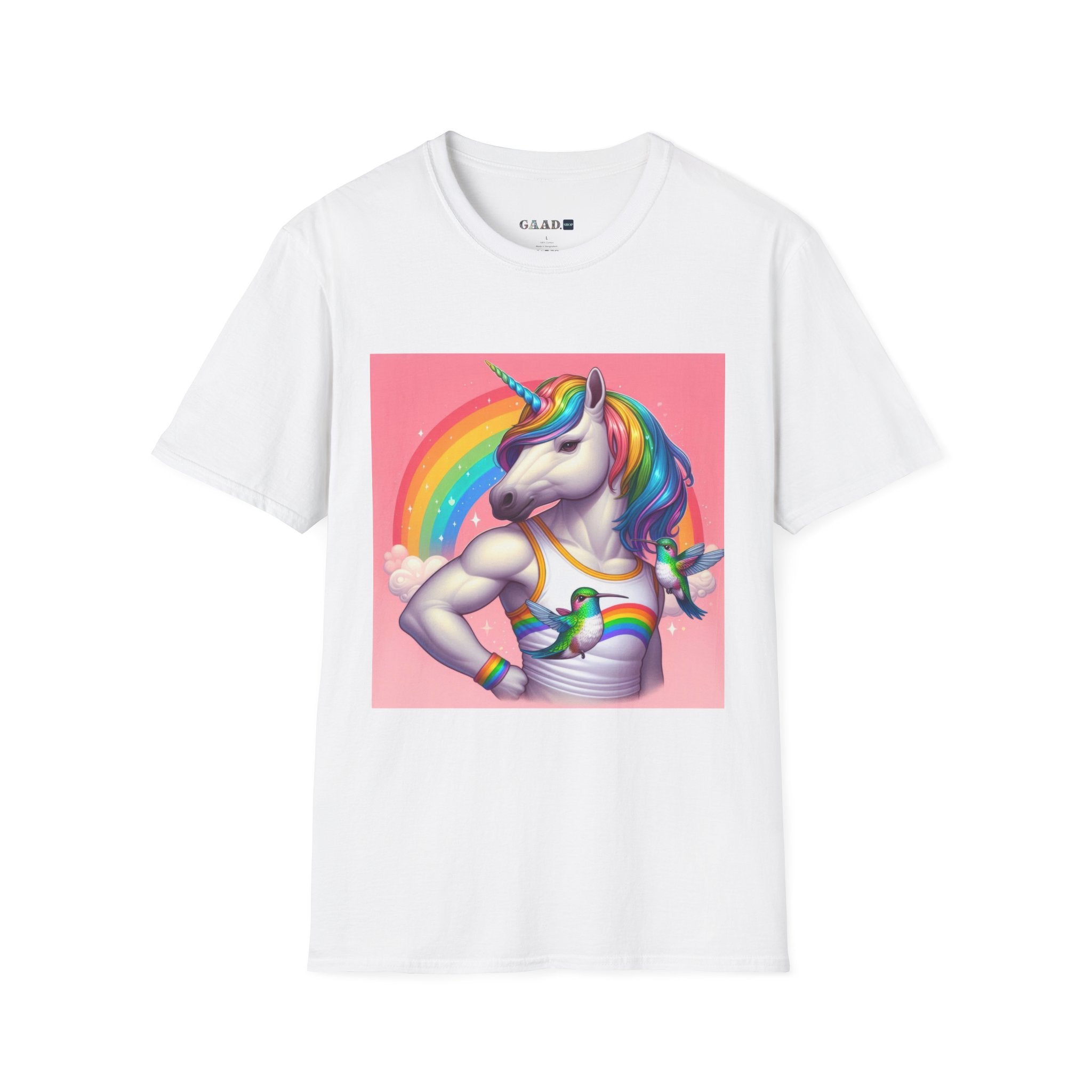 Fabulous Unicorn T-Shirt — Rainbow Muscle Unicorn Graphic Tee