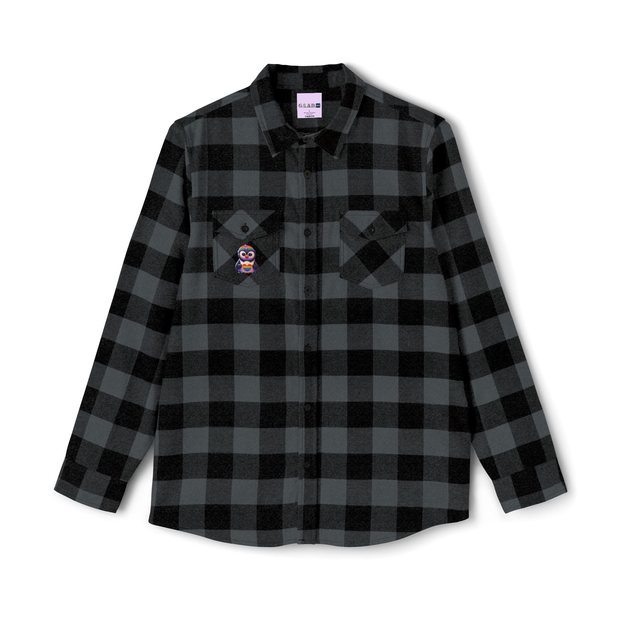 Proud Luz the Penguin Cozy Unisex Flannel Shirt