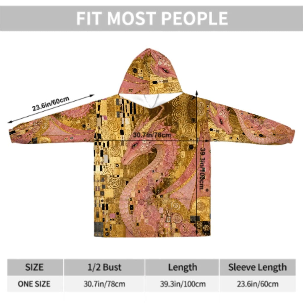 Pink Dragon Adult Blanket Hoodie