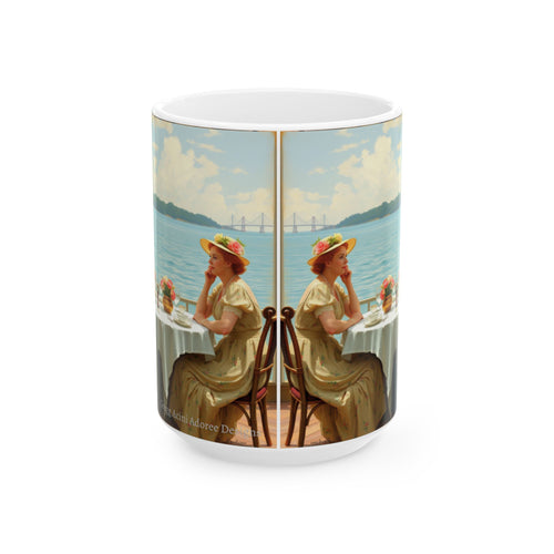 Dahlia by the Lake Ceramic Mug by Gregg Acini Adoree Designs
