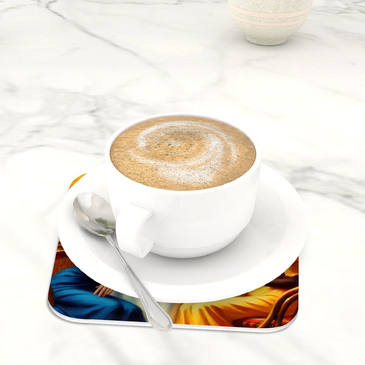 Cafe Ladies 1 Square Leather Coasters Set of 6