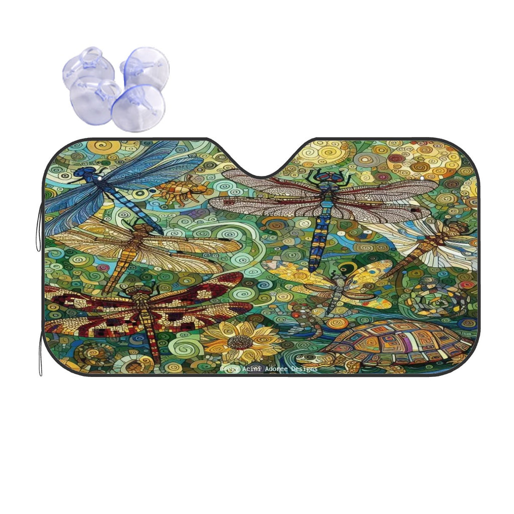 Dragonflies Car Windshield Sun Shade (Stiff Version)