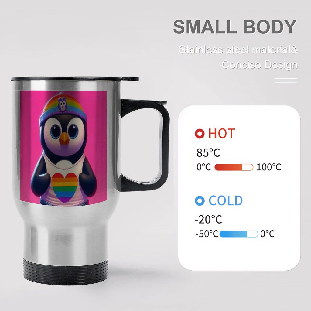Travel Coffee Mug with Handle (14oz) Made in USA - Multiple Designs
