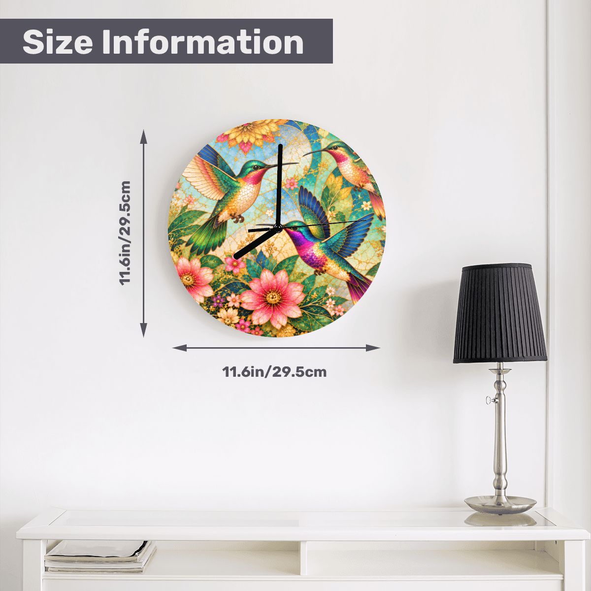 Garden of Gilded Wings MDF Wall Clock | Made in USA