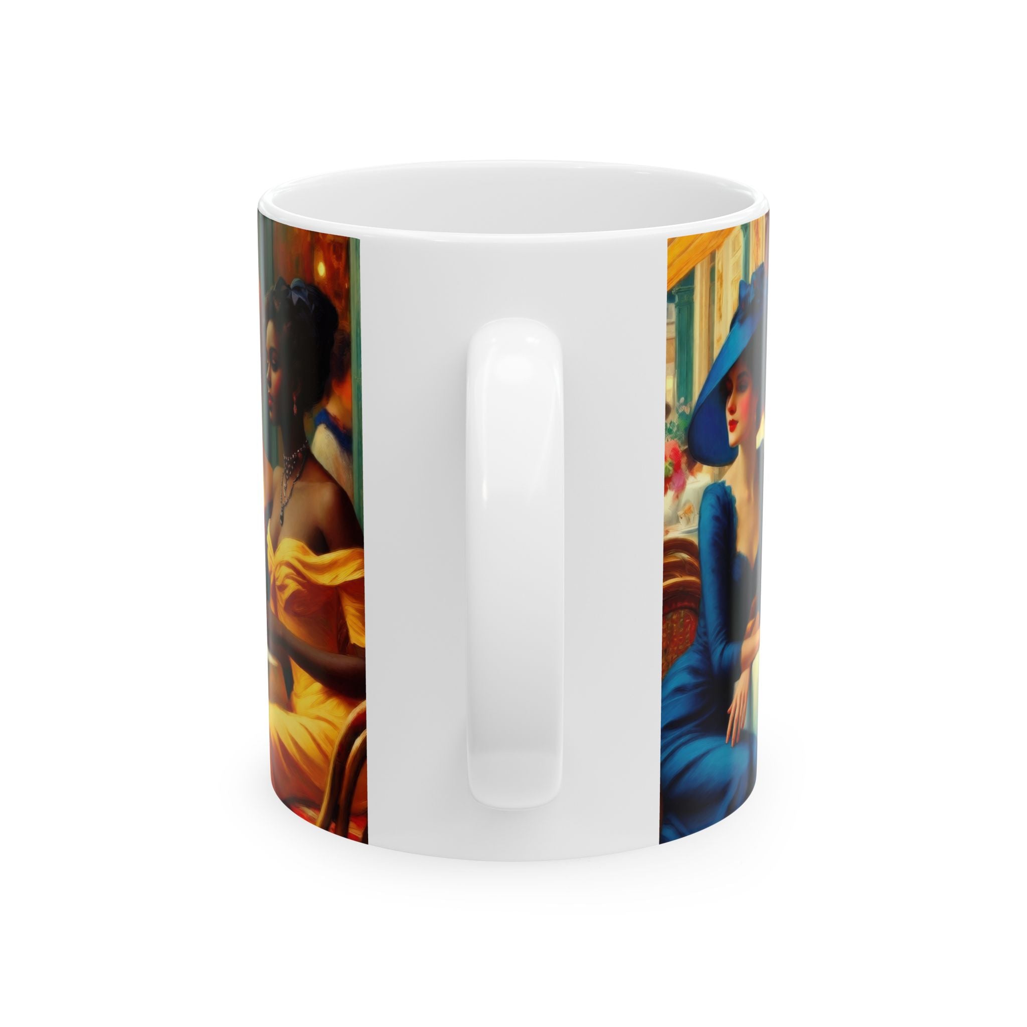 Ladies Who Lunch Ceramic Mug — Elegant Retro Portrait Coffee Cup (11oz, 15oz)