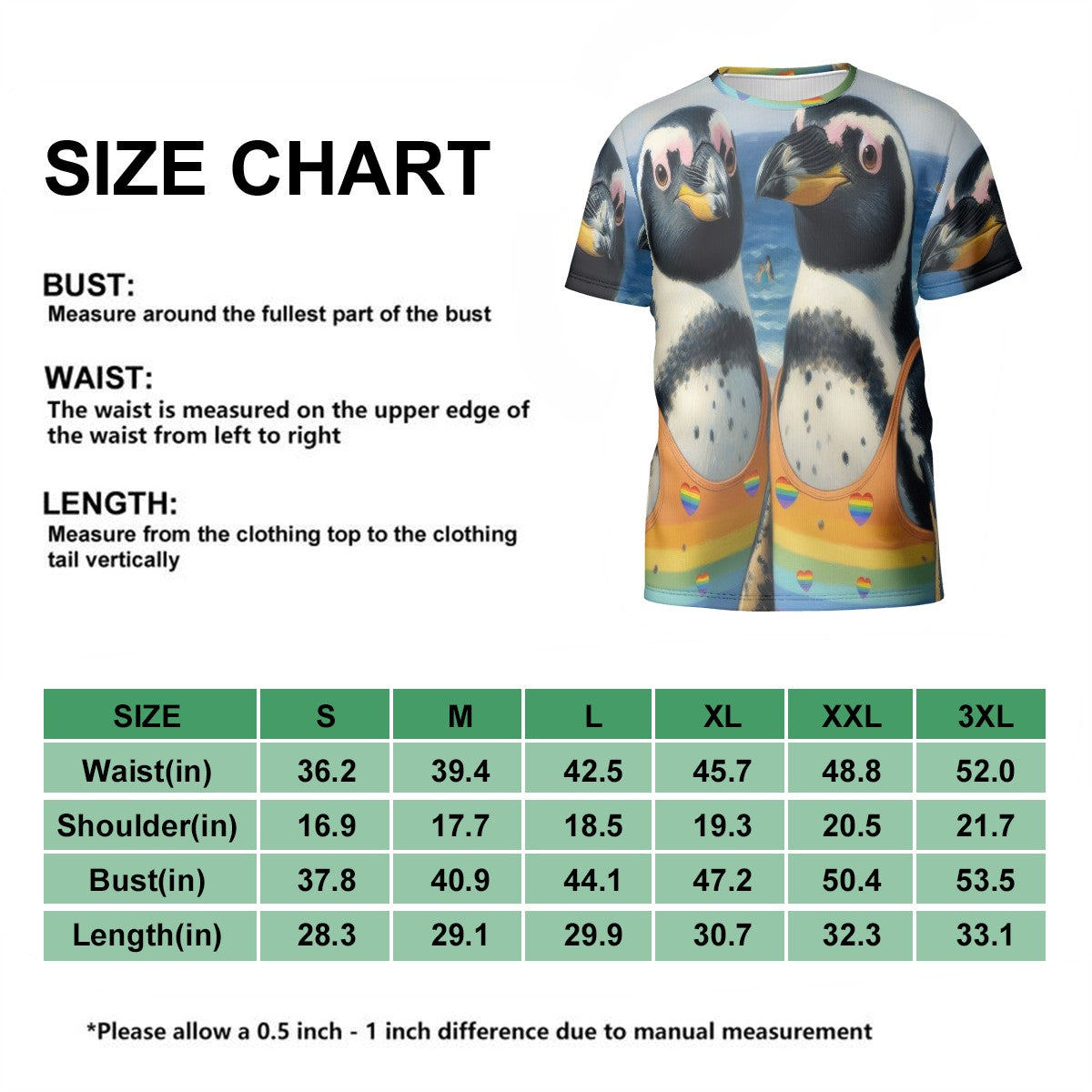 Proud Penguins at the Beach Unisex Short-Sleeve T-Shirt
