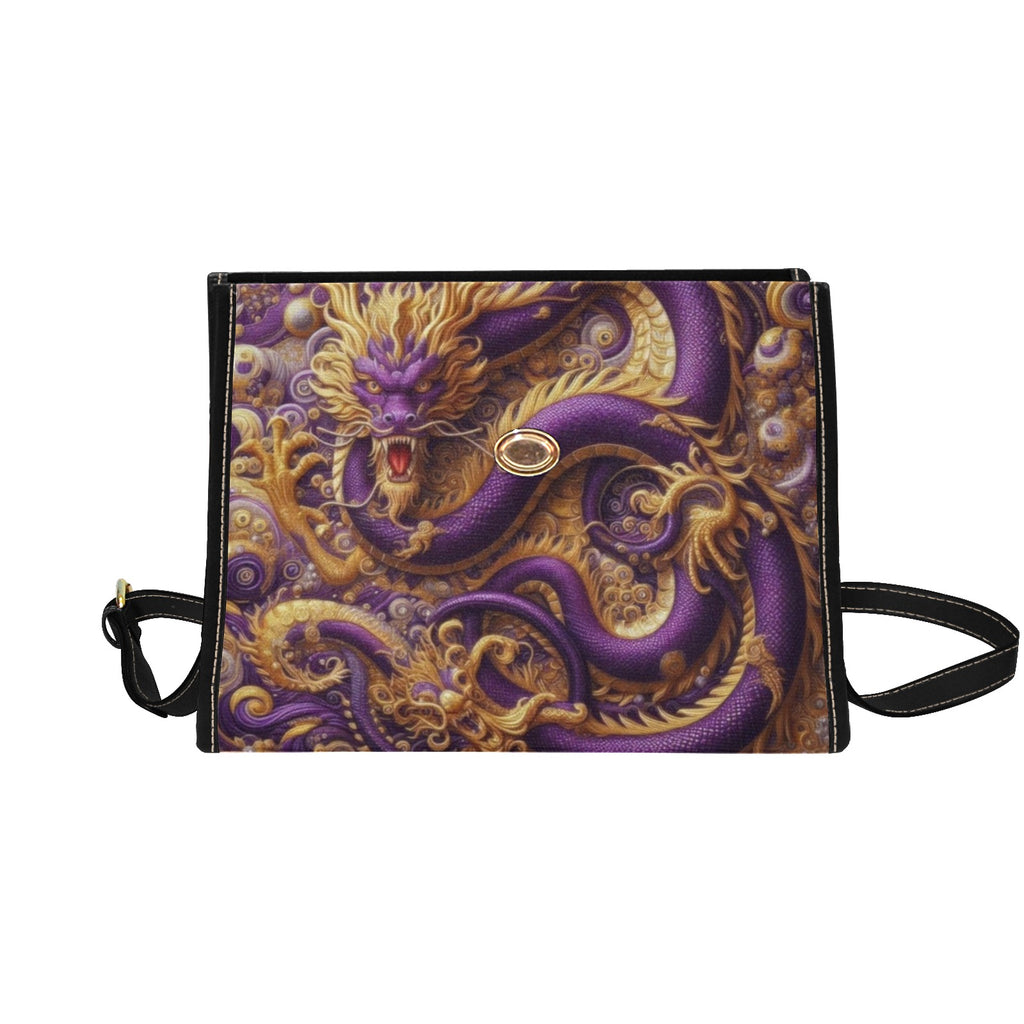 Purple Dragon Satchel Waterproof Canvas Bag