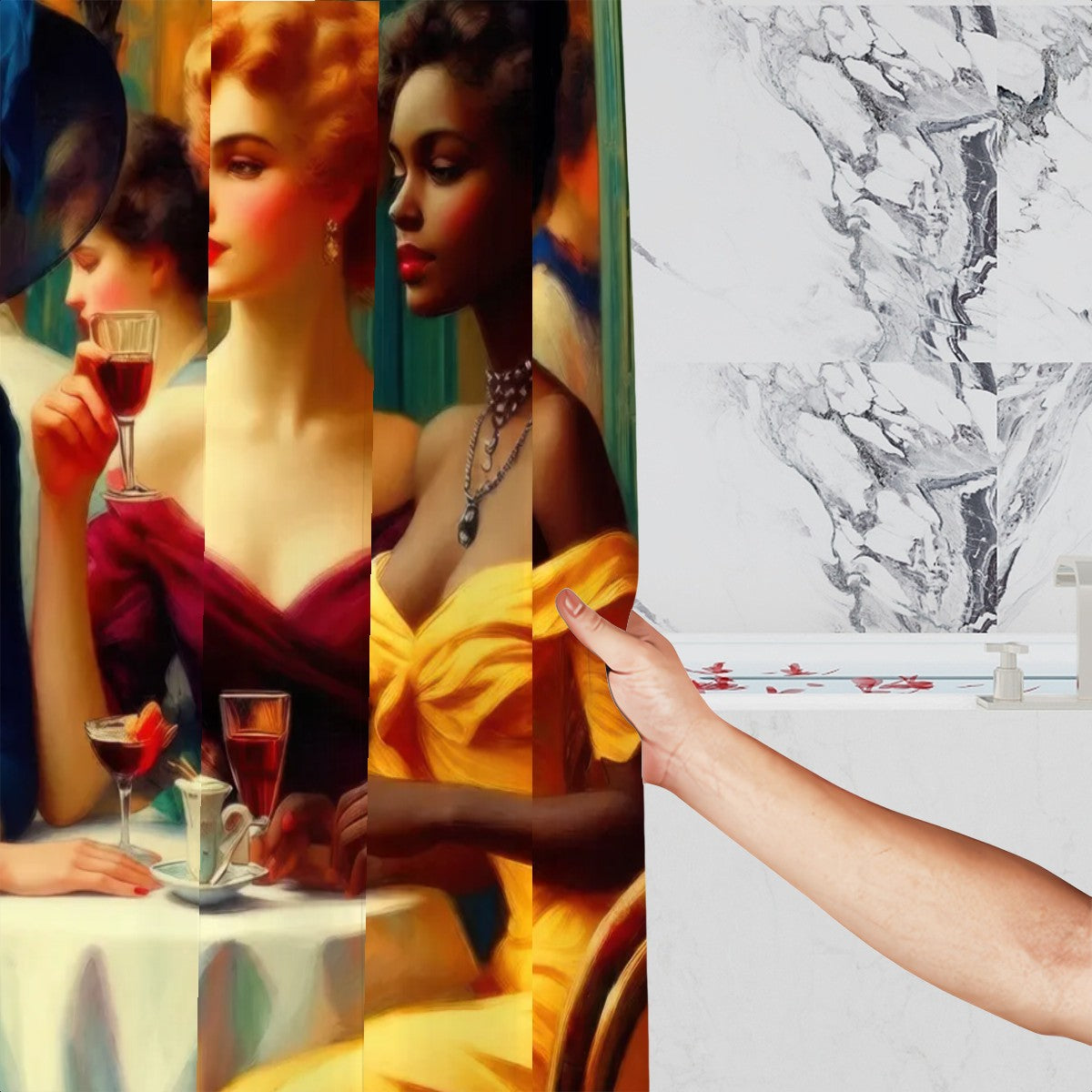 Ladies Who Lunch Shower Curtain