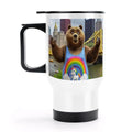 Travel Coffee Mug with Handle (14oz) Made in USA - Multiple Designs