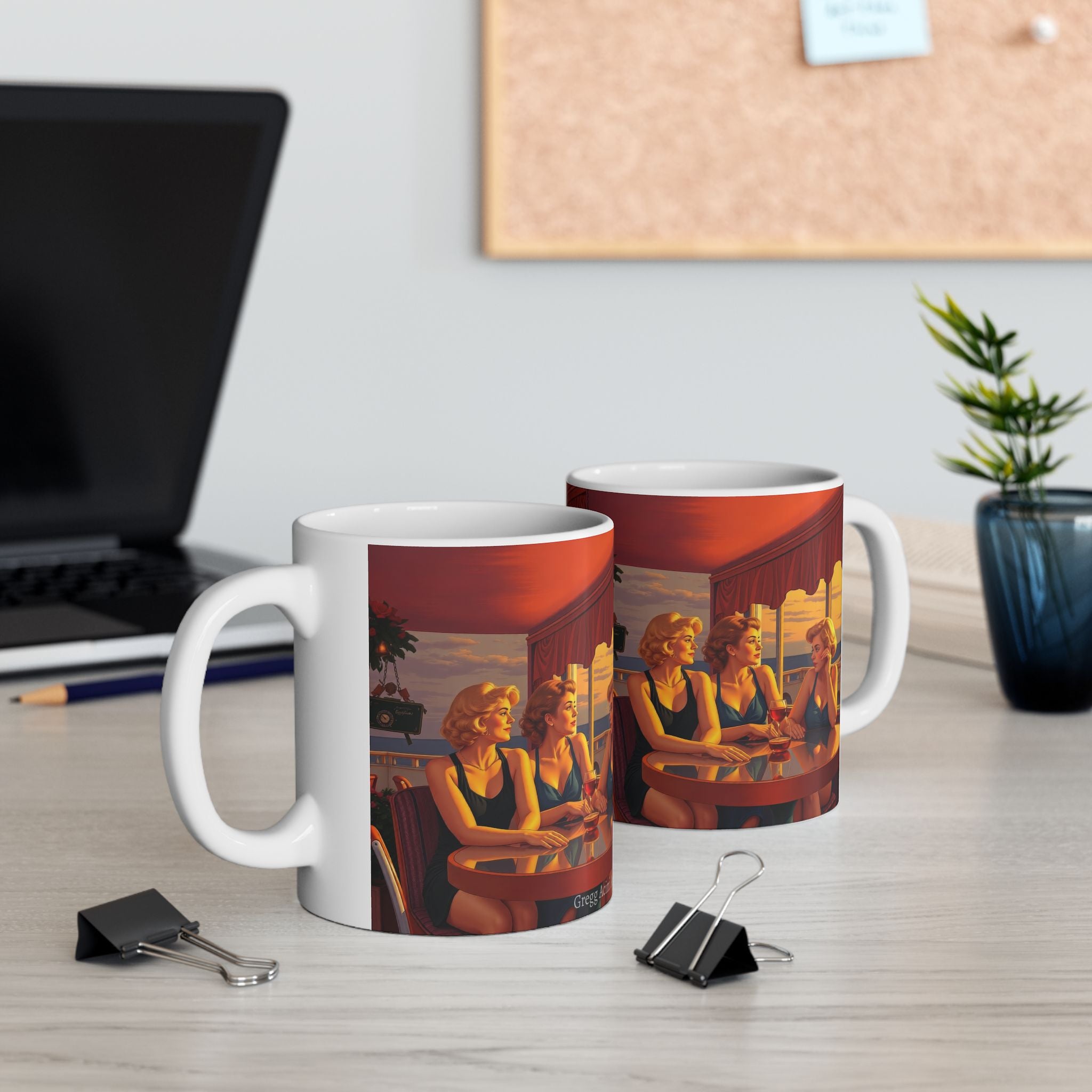 Glamorous Friends Ceramic Mug by Gregg Acini Adoree Designs