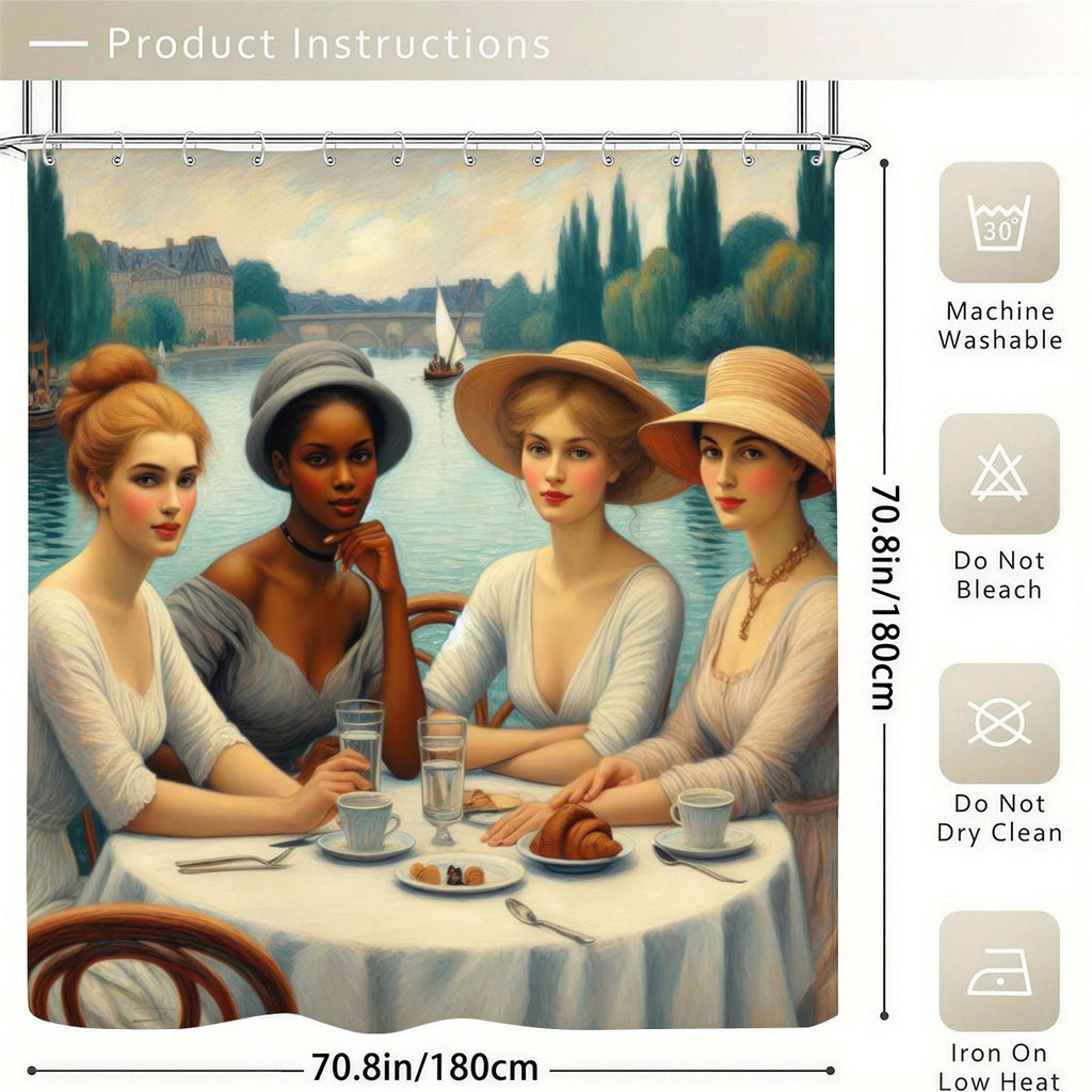 Florence is Late Shower Curtain | Parisian Café Art