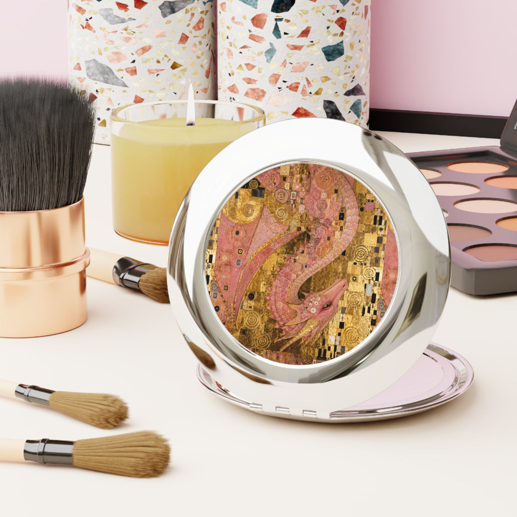 Pink Dragon Vintage Travel Mirror
