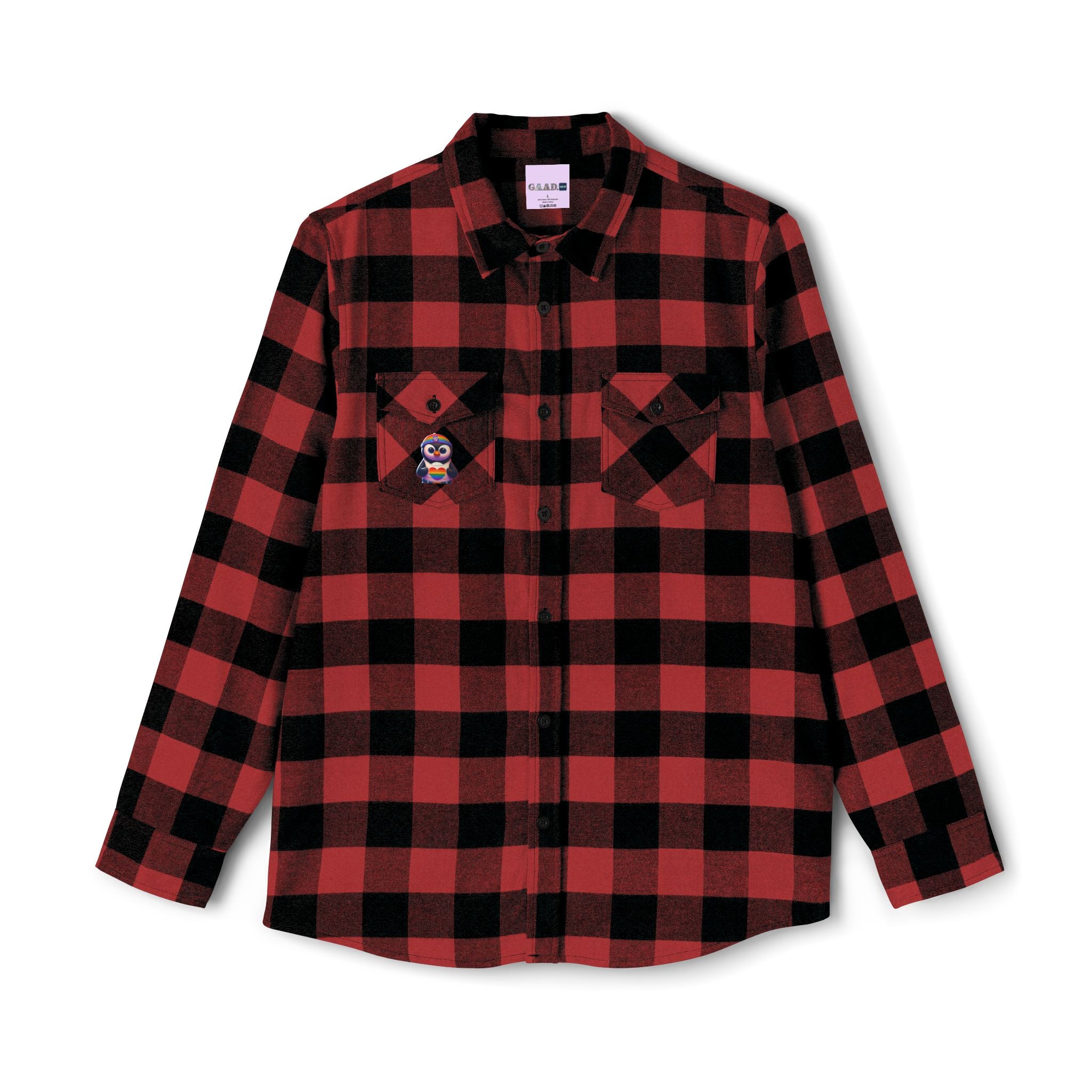 Proud Luz the Penguin Cozy Unisex Flannel Shirt