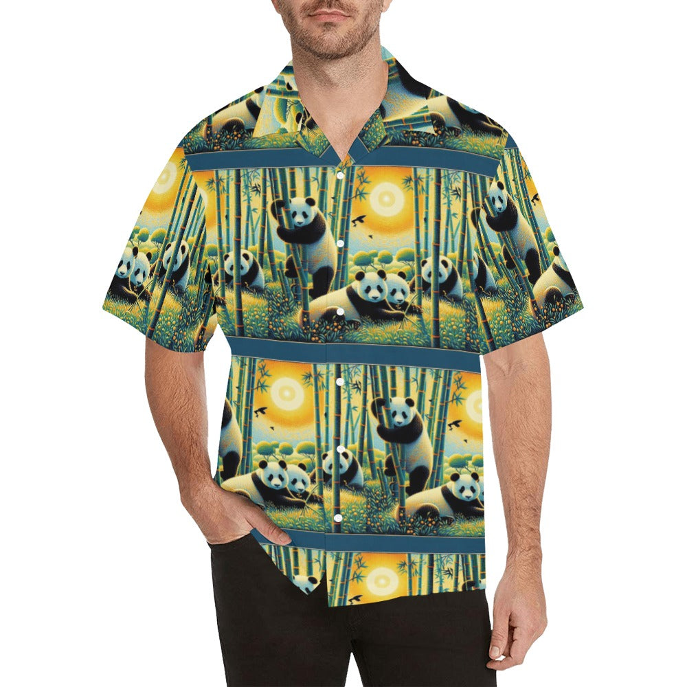 Panda Family Hawaiian Shirt without pocket
