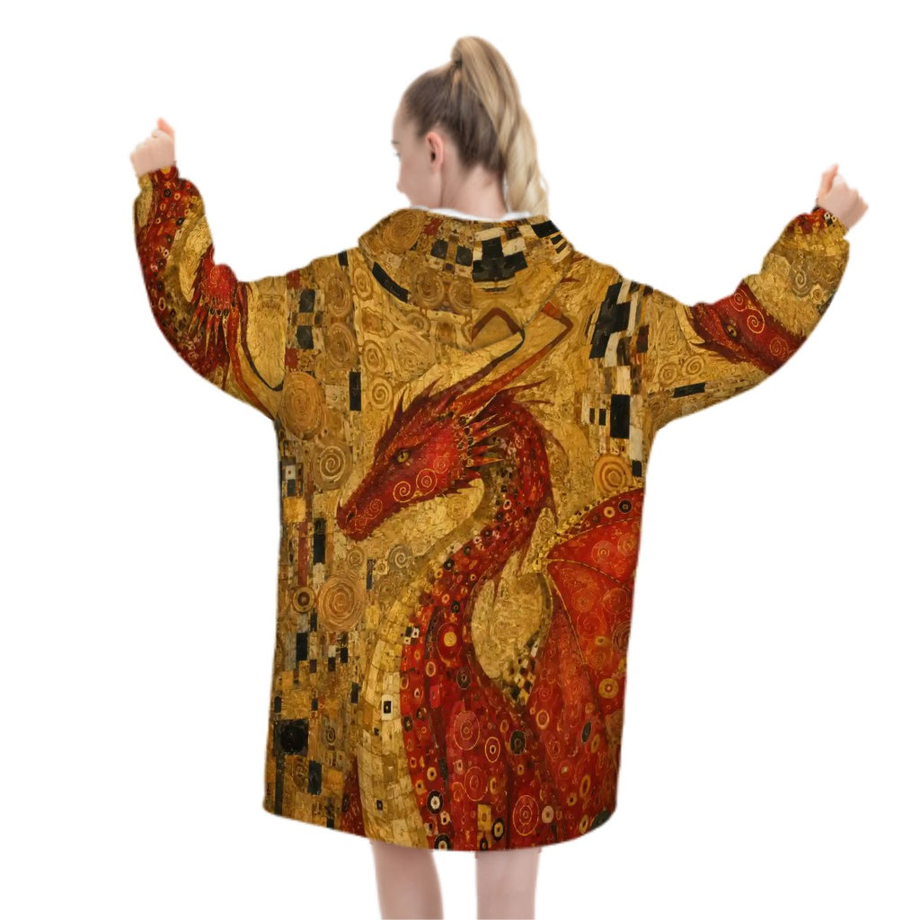 Red Dragon Adult Blanket Hoodie