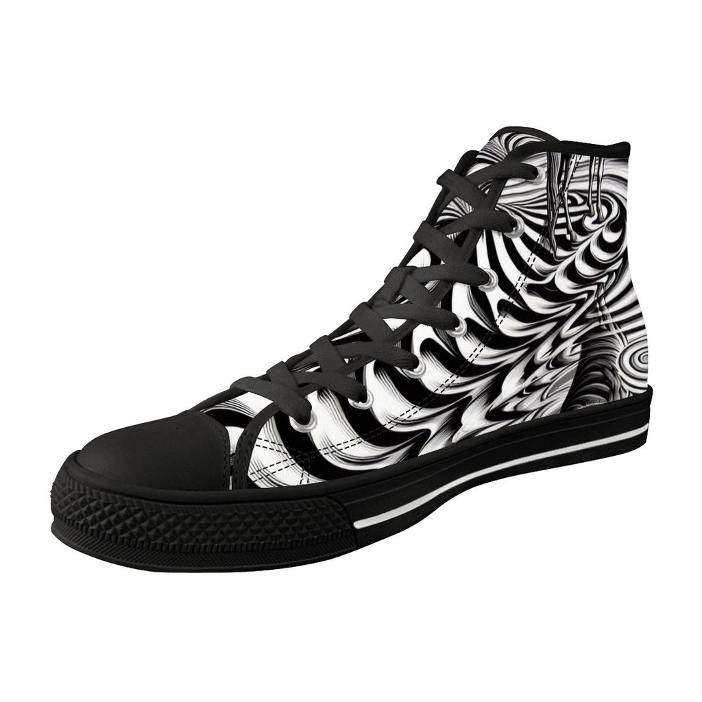 Psychedelic Wave Unisex High Top Canvas Shoes (women's sizes)