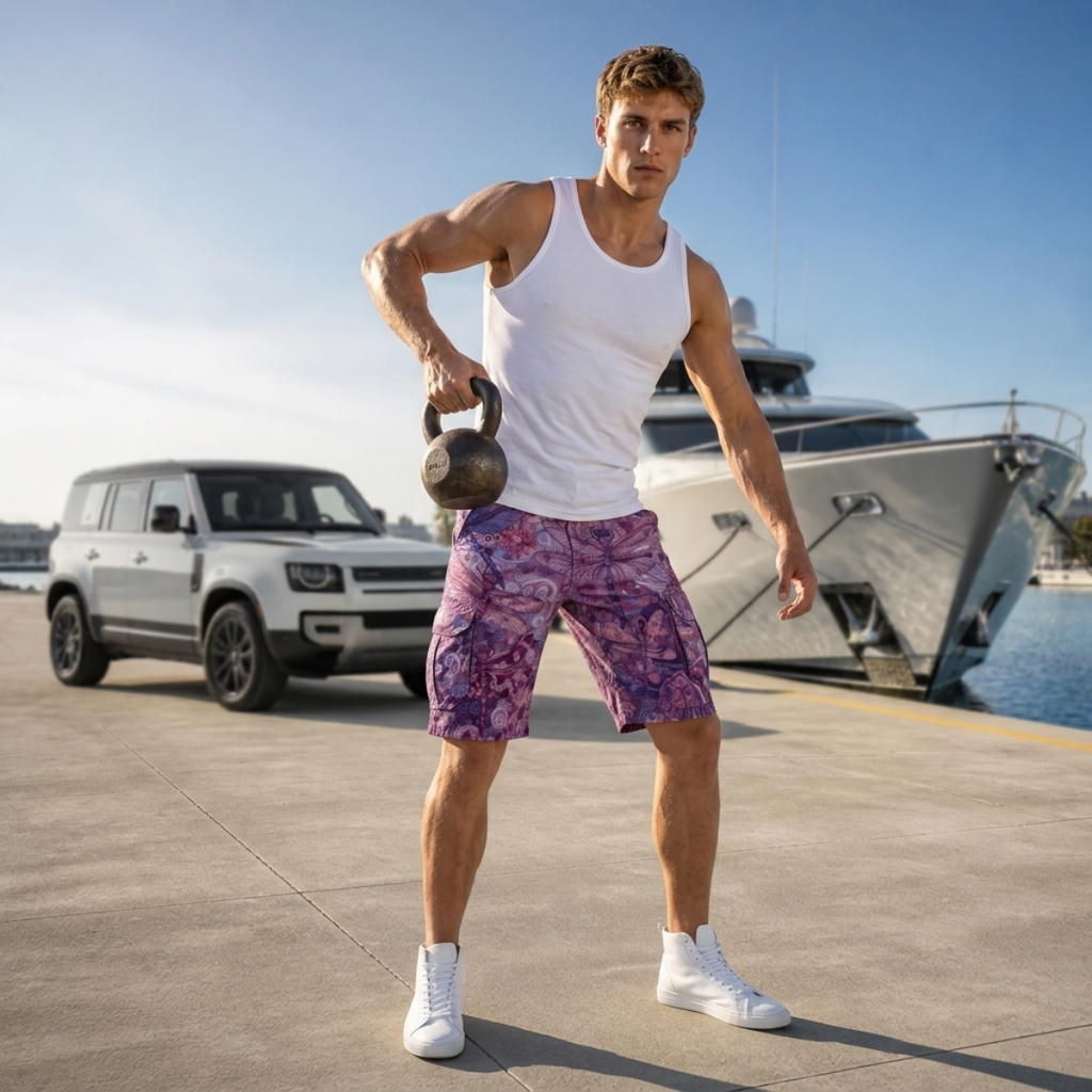 Purple Dragonflies Cargo Shorts