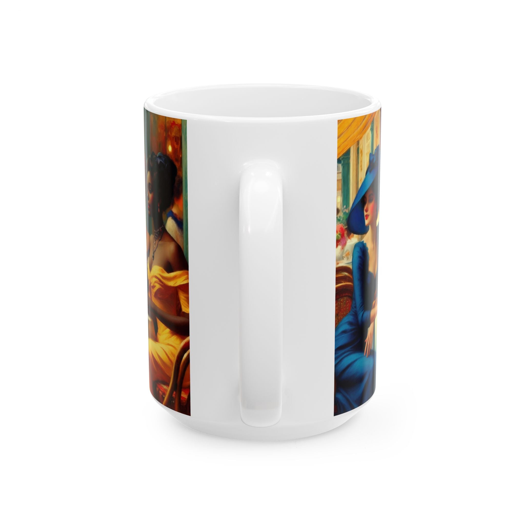 Ladies Who Lunch Ceramic Mug — Elegant Retro Portrait Coffee Cup (11oz, 15oz)