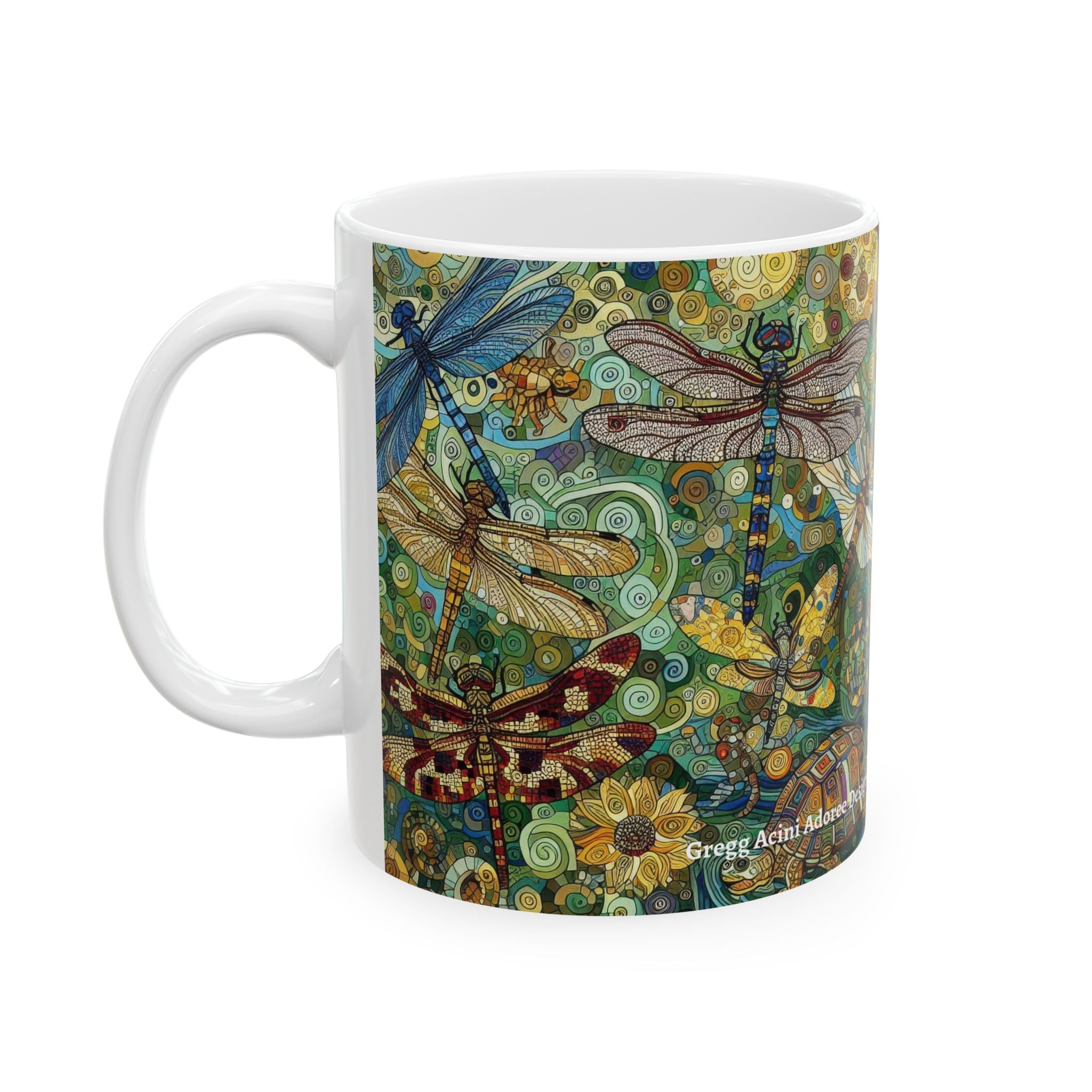 Dragonflies Ceramic Mug by Gregg Acini Adoree Designs